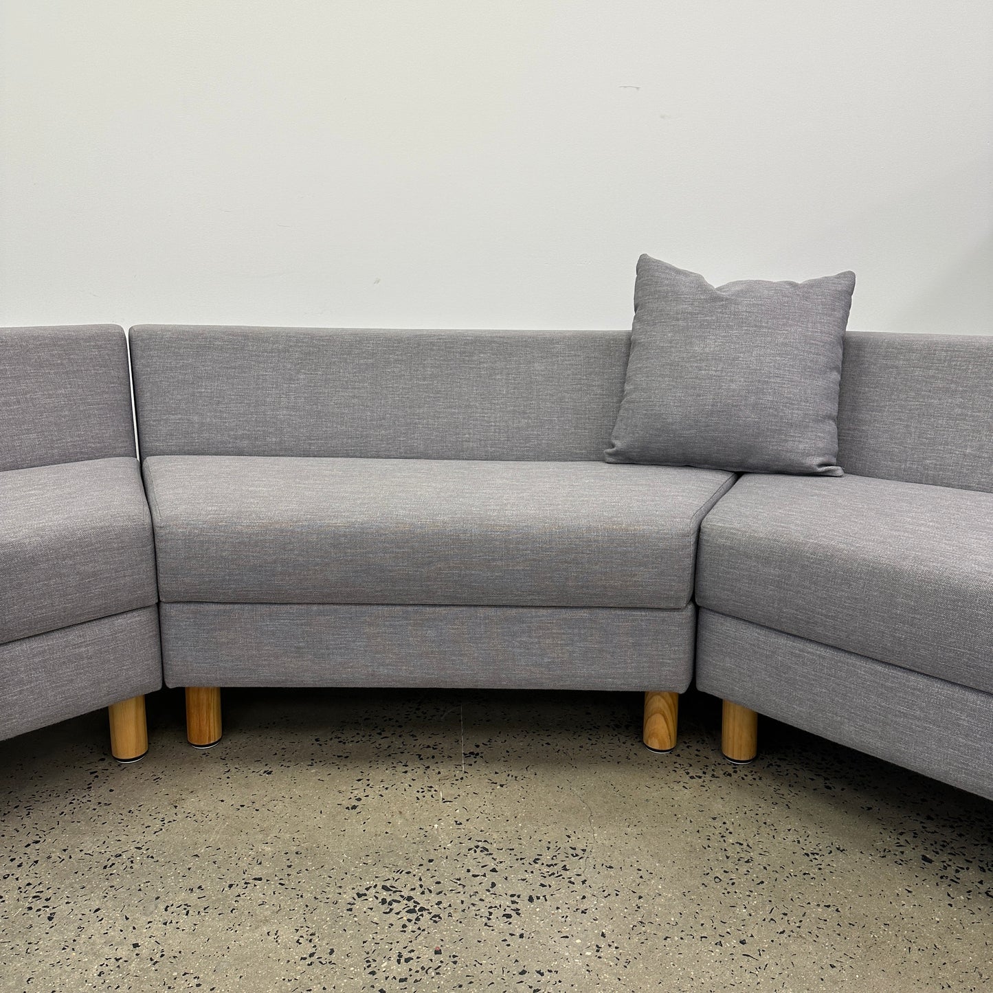 Three Part Modular Corner Couch Light Grey