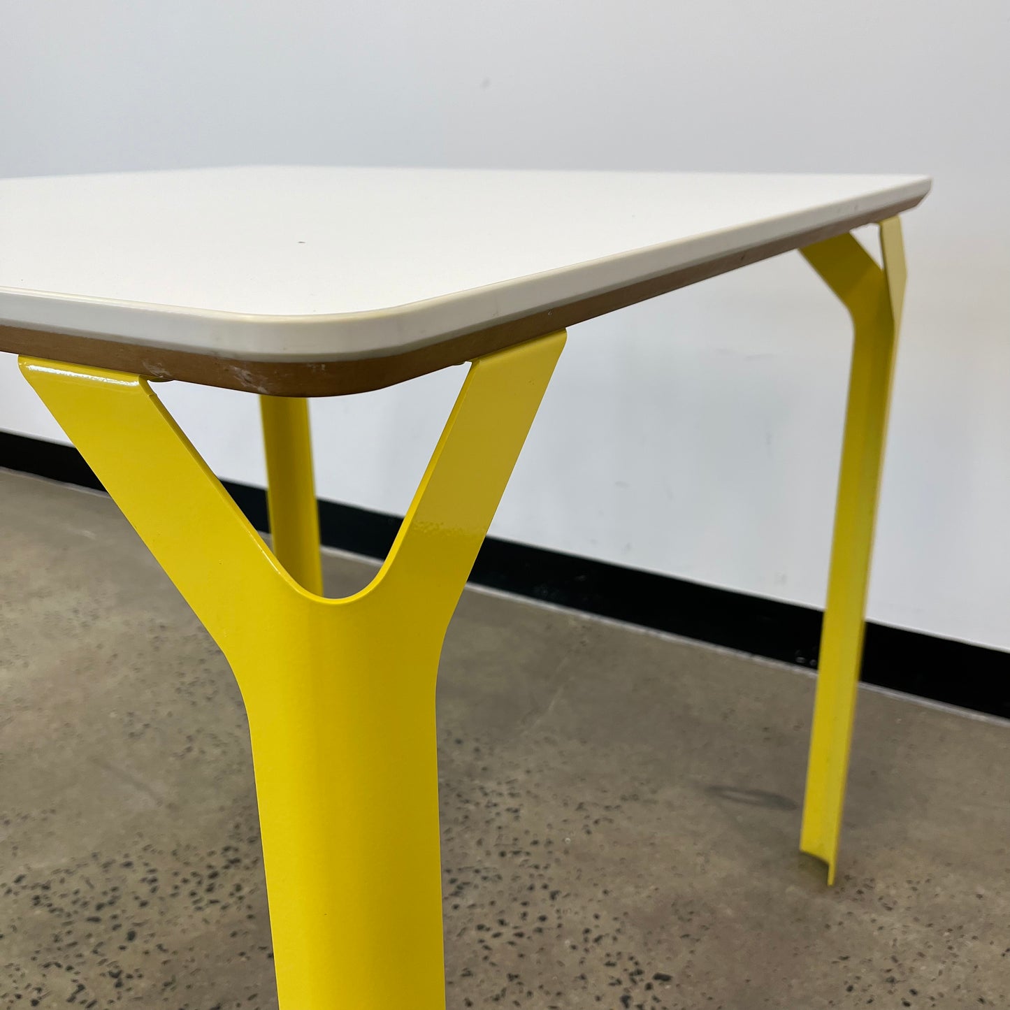 Square Table with Metal Yellow Legs