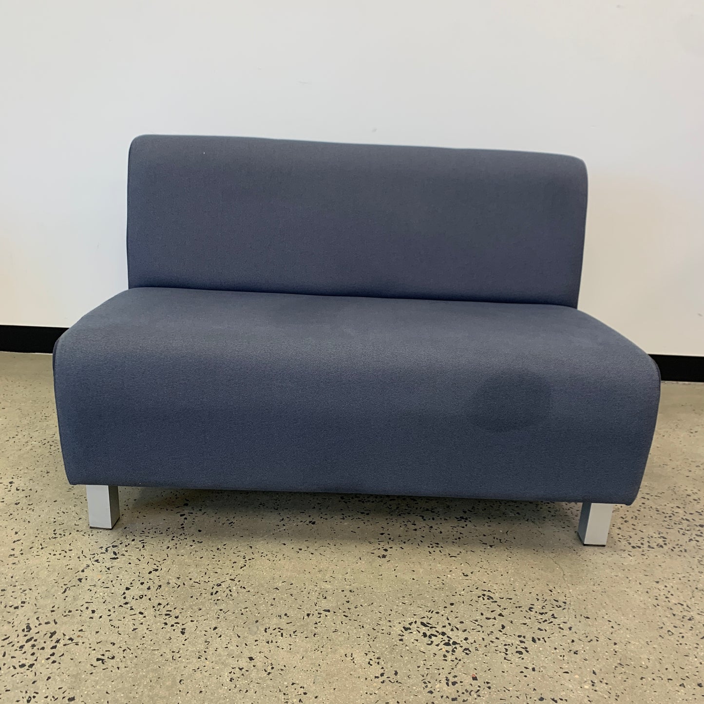 Double Sofa Dark Charcoal with Silver Legs
