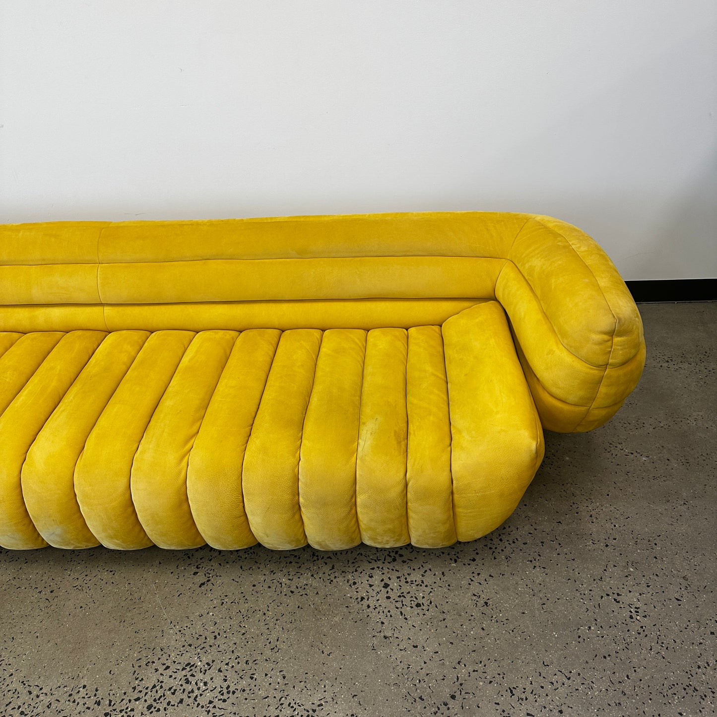 Baxter Tactile Yellow Leather Sofa