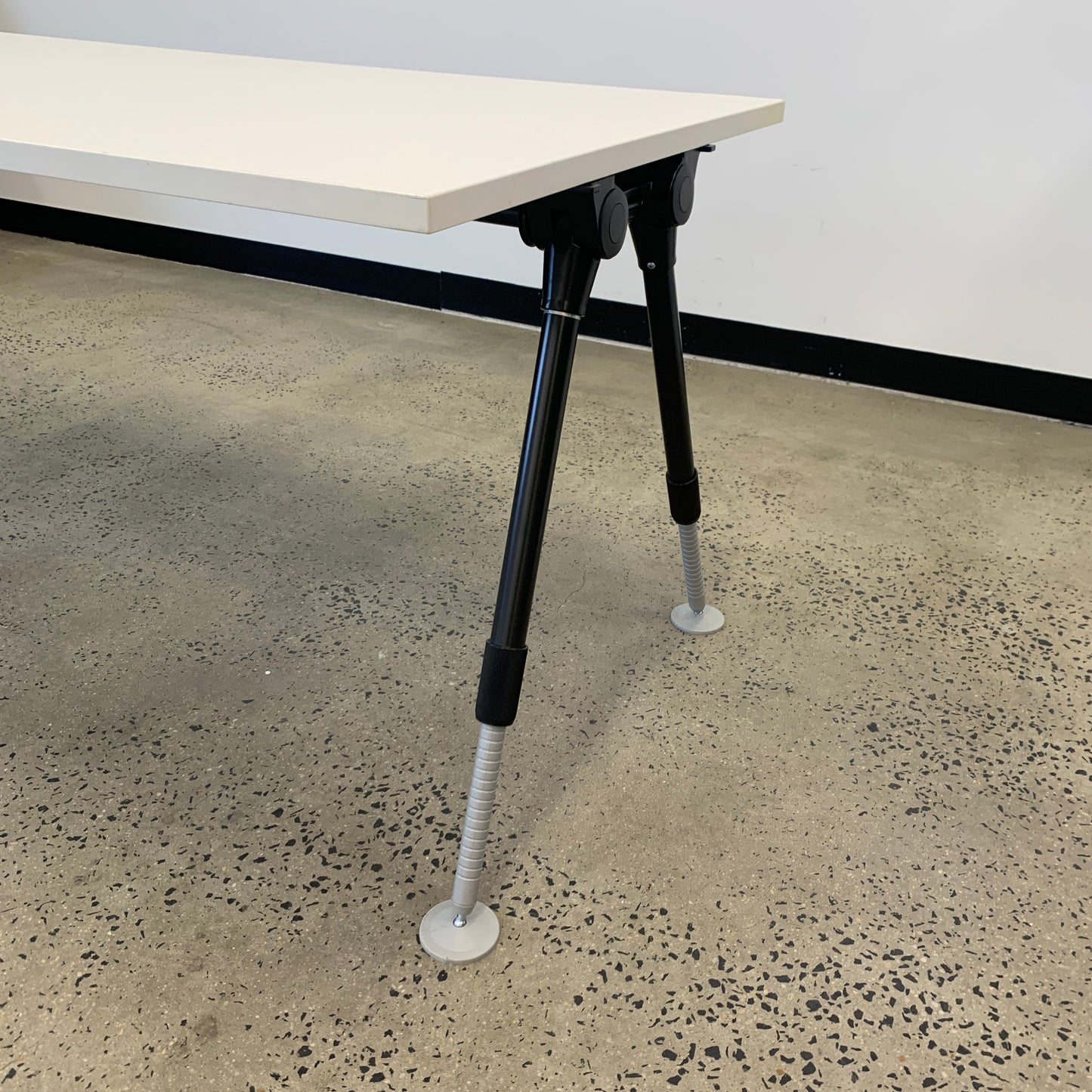 Haworth White Desk Table with Adjustable Legs