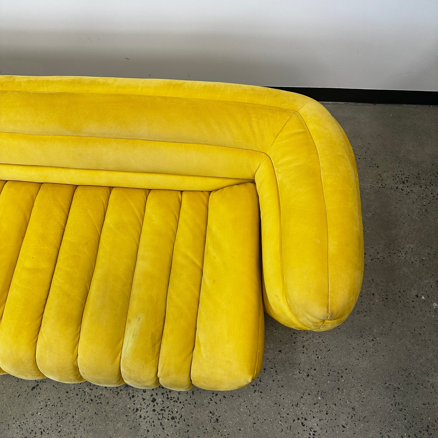 Baxter Tactile Yellow Leather Sofa