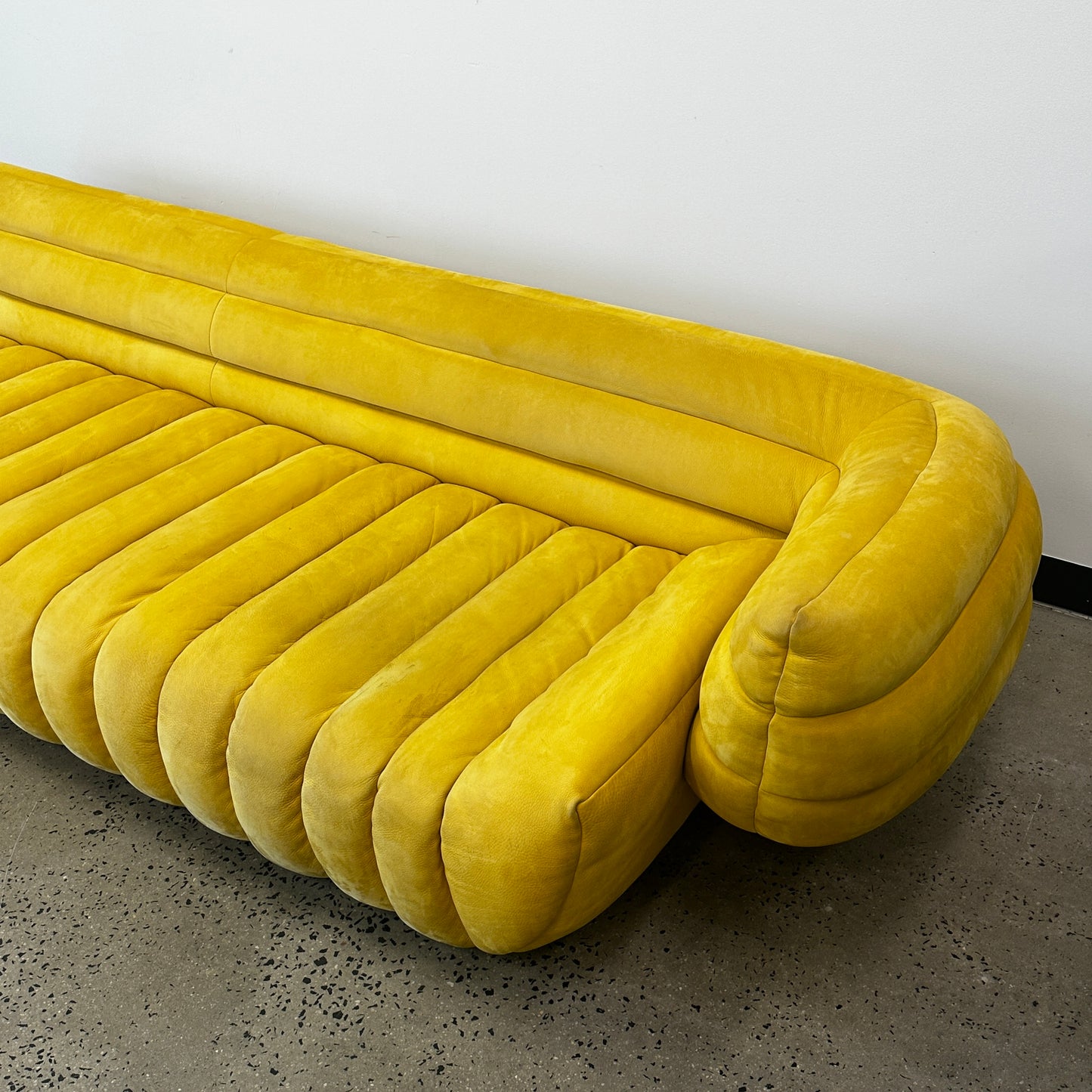 Baxter Tactile Yellow Leather Sofa