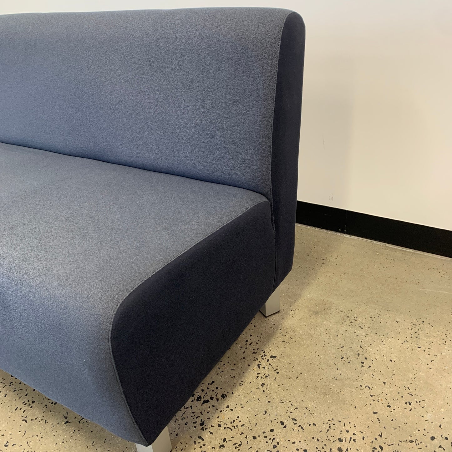 Double Sofa Dark Charcoal with Silver Legs