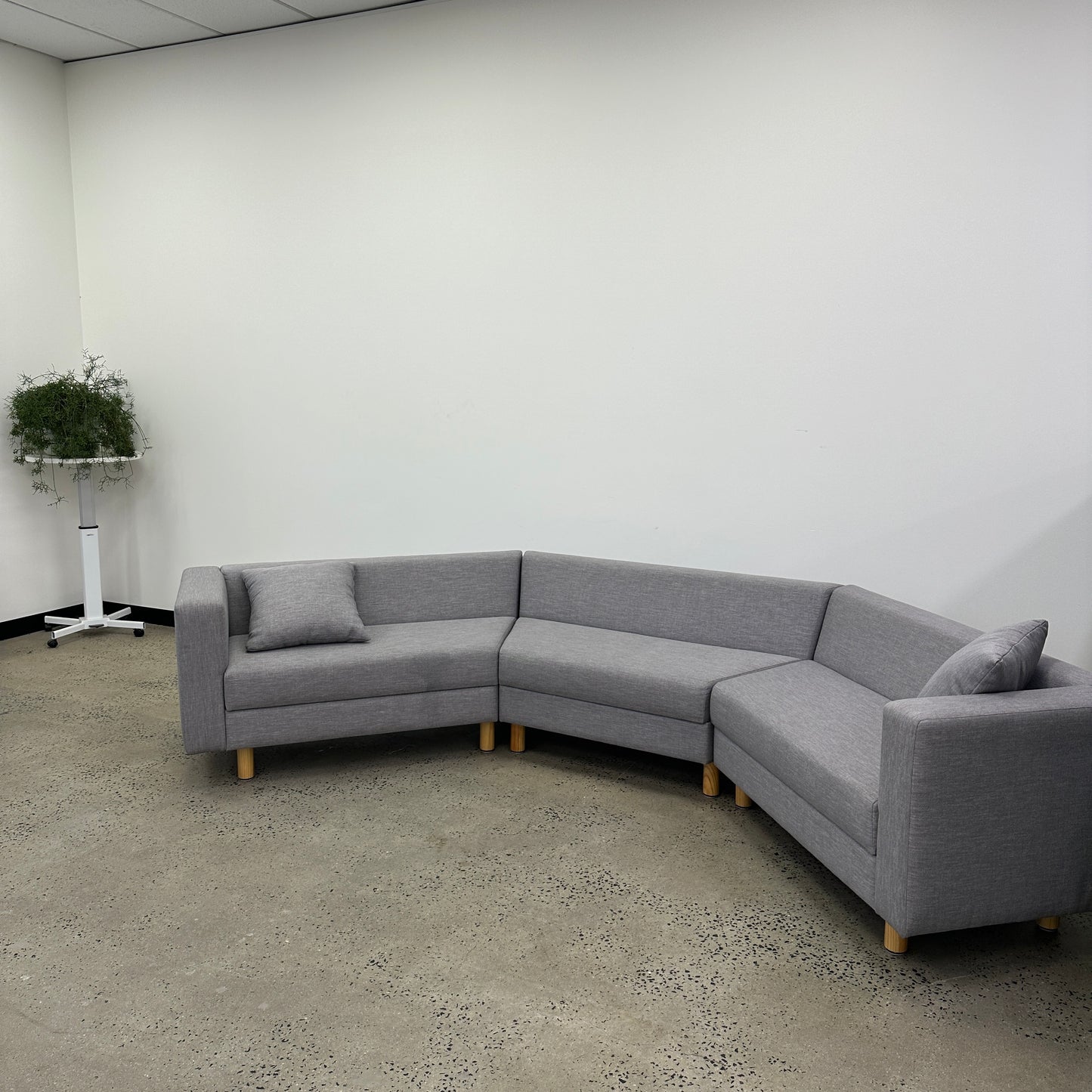 Three Part Modular Corner Couch Light Grey