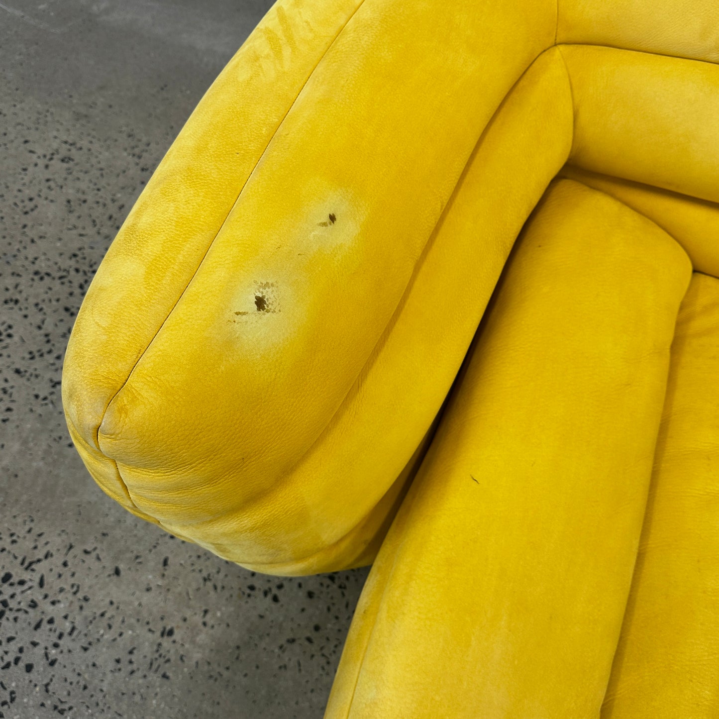 Baxter Tactile Yellow Leather Sofa