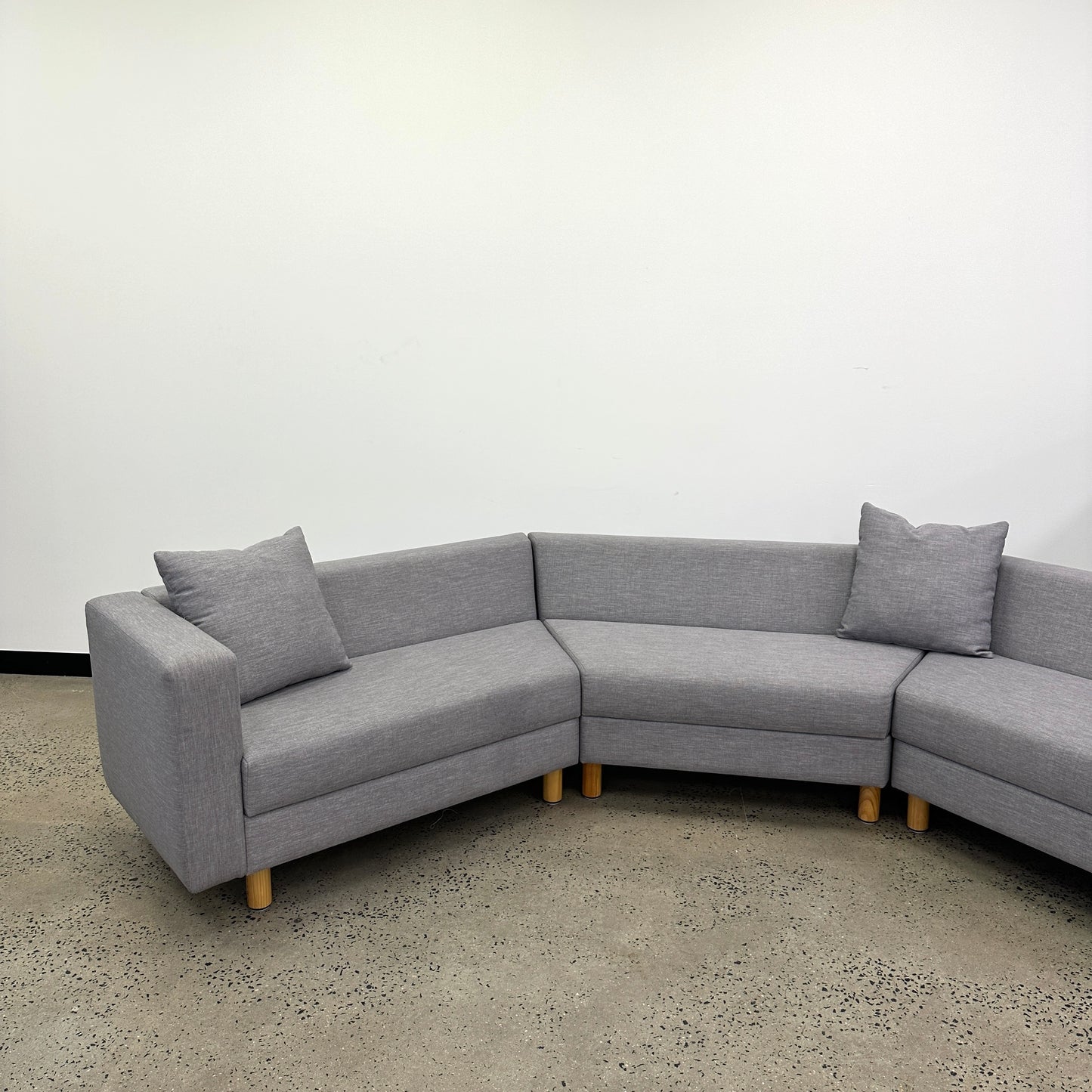 Three Part Modular Corner Couch Light Grey