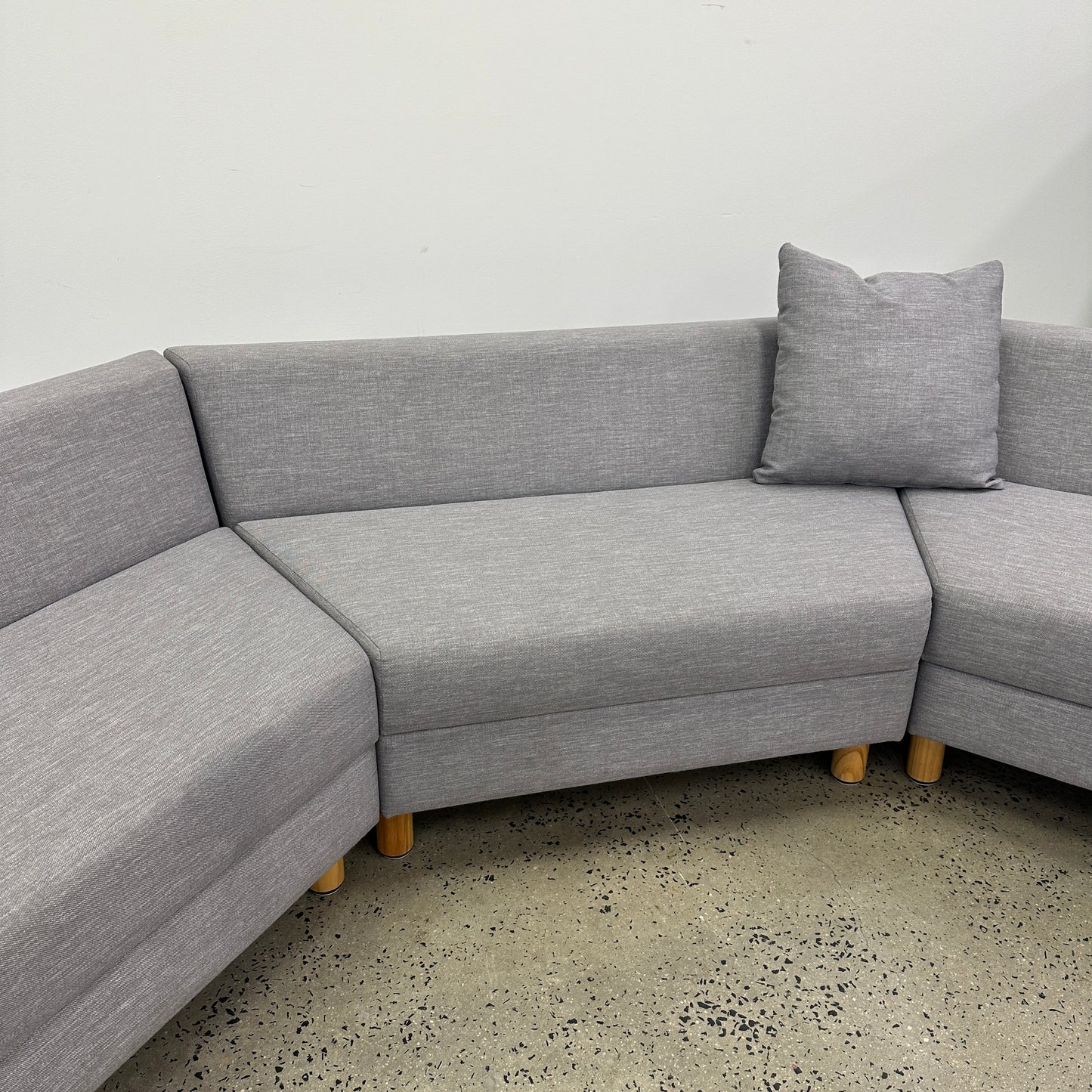 Three Part Modular Corner Couch Light Grey