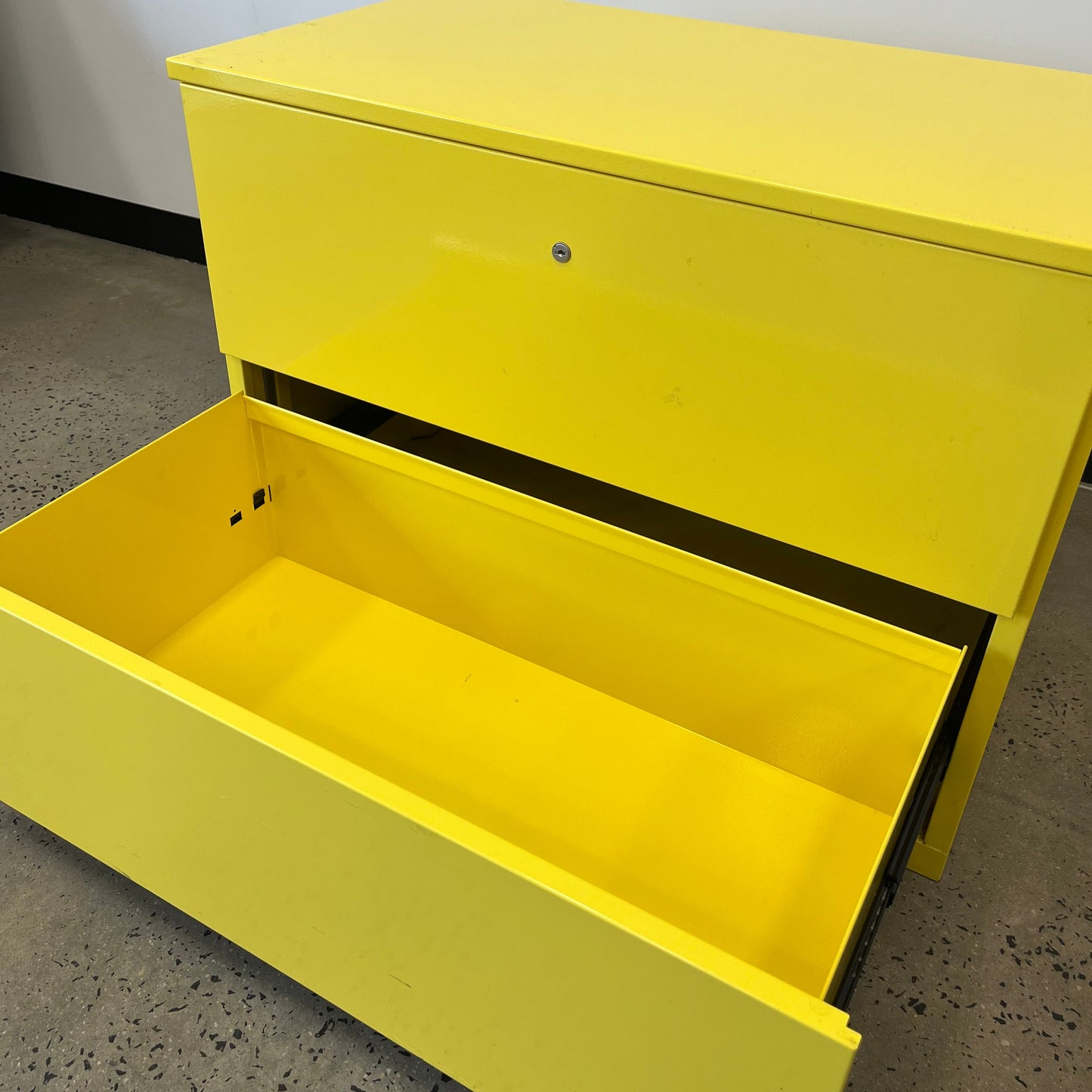 Planex Virtu 2 Drawer Cabinet in Yellow Metal