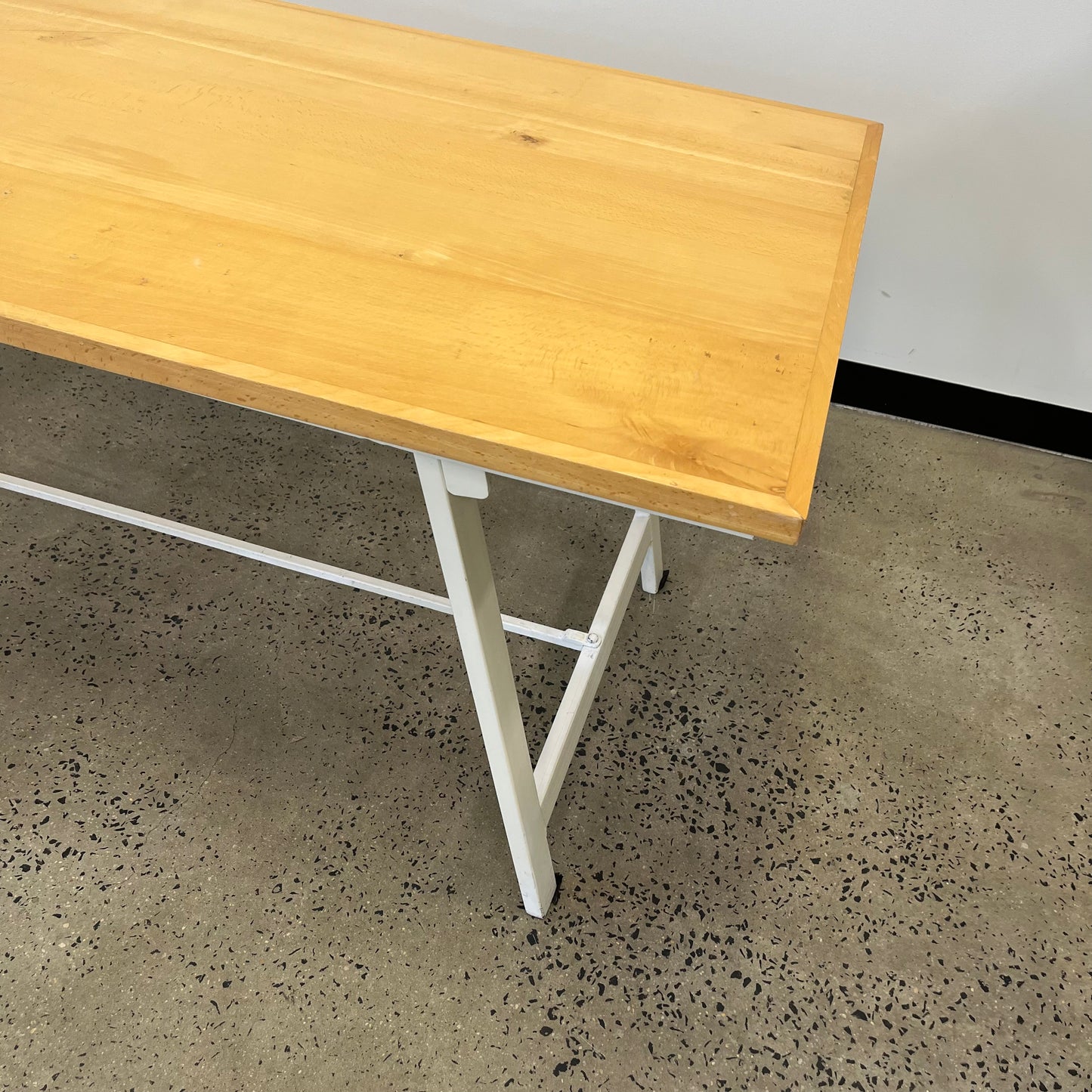 Trestle Table Wooden White Legs