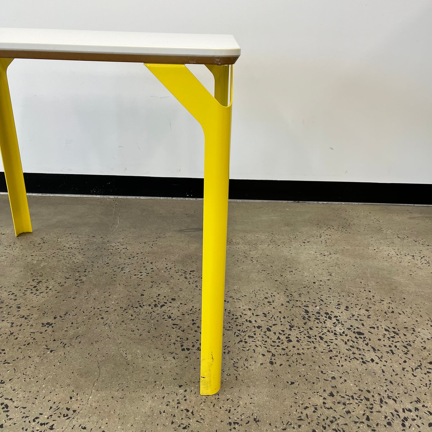 Square Table with Metal Yellow Legs