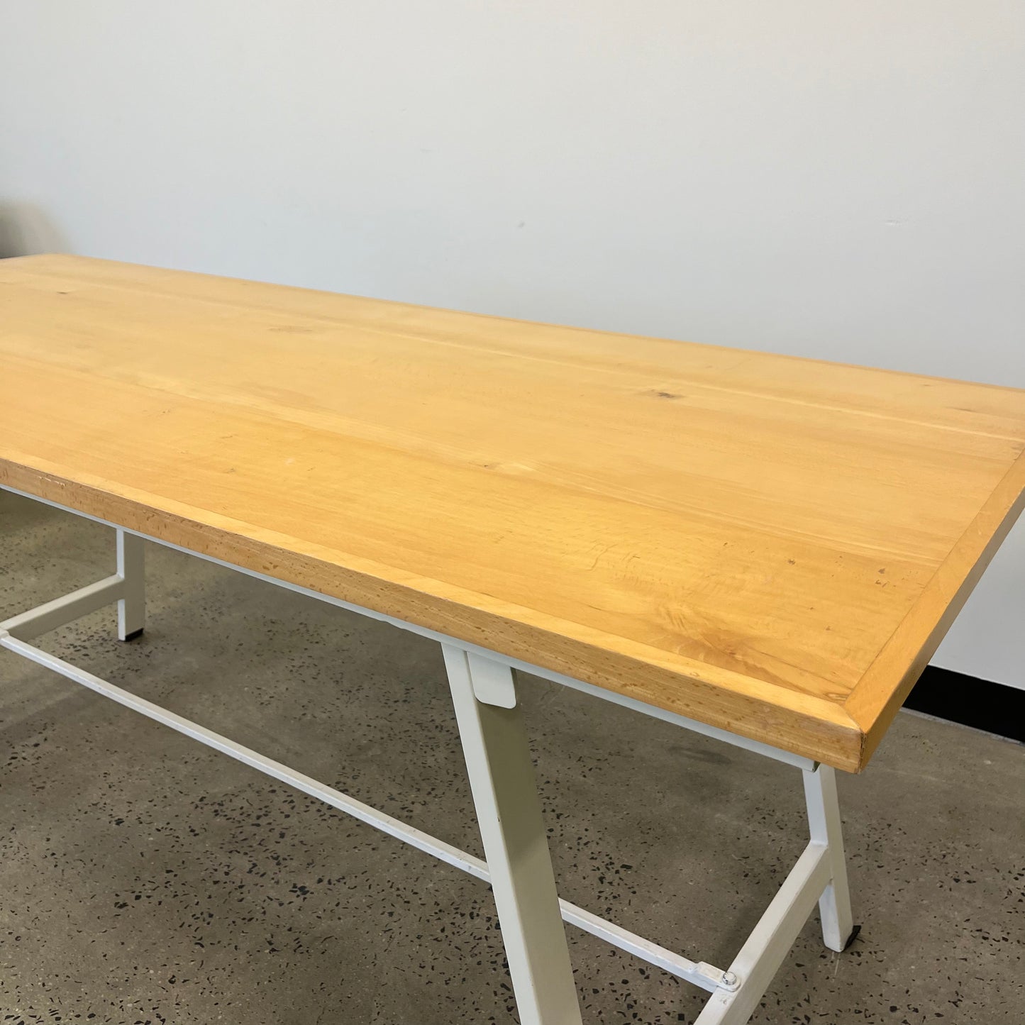 Trestle Table Wooden White Legs