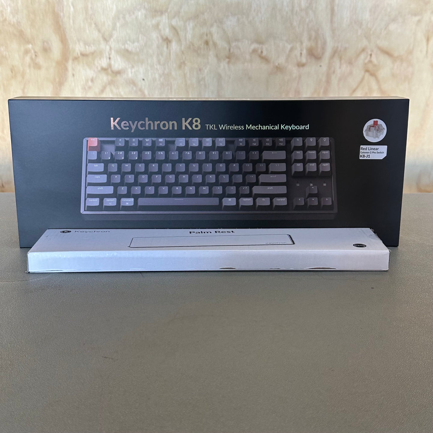 Keychron K8 Bluetooth Mechanical Keyboard and silicon palm rest