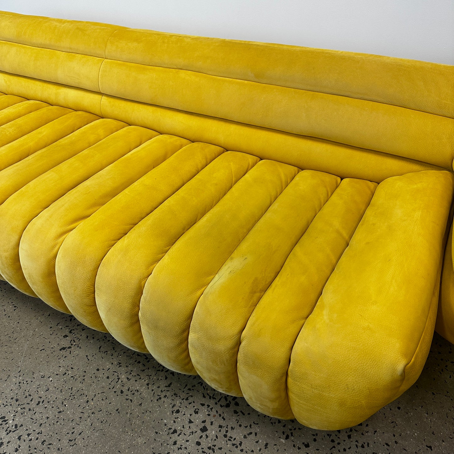 Baxter Tactile Yellow Leather Sofa