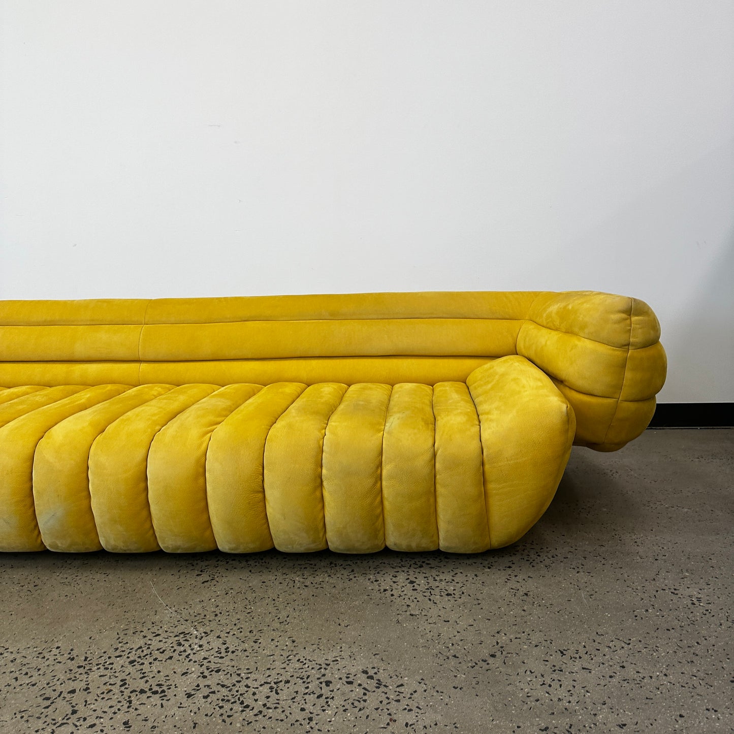 Baxter Tactile Yellow Leather Sofa