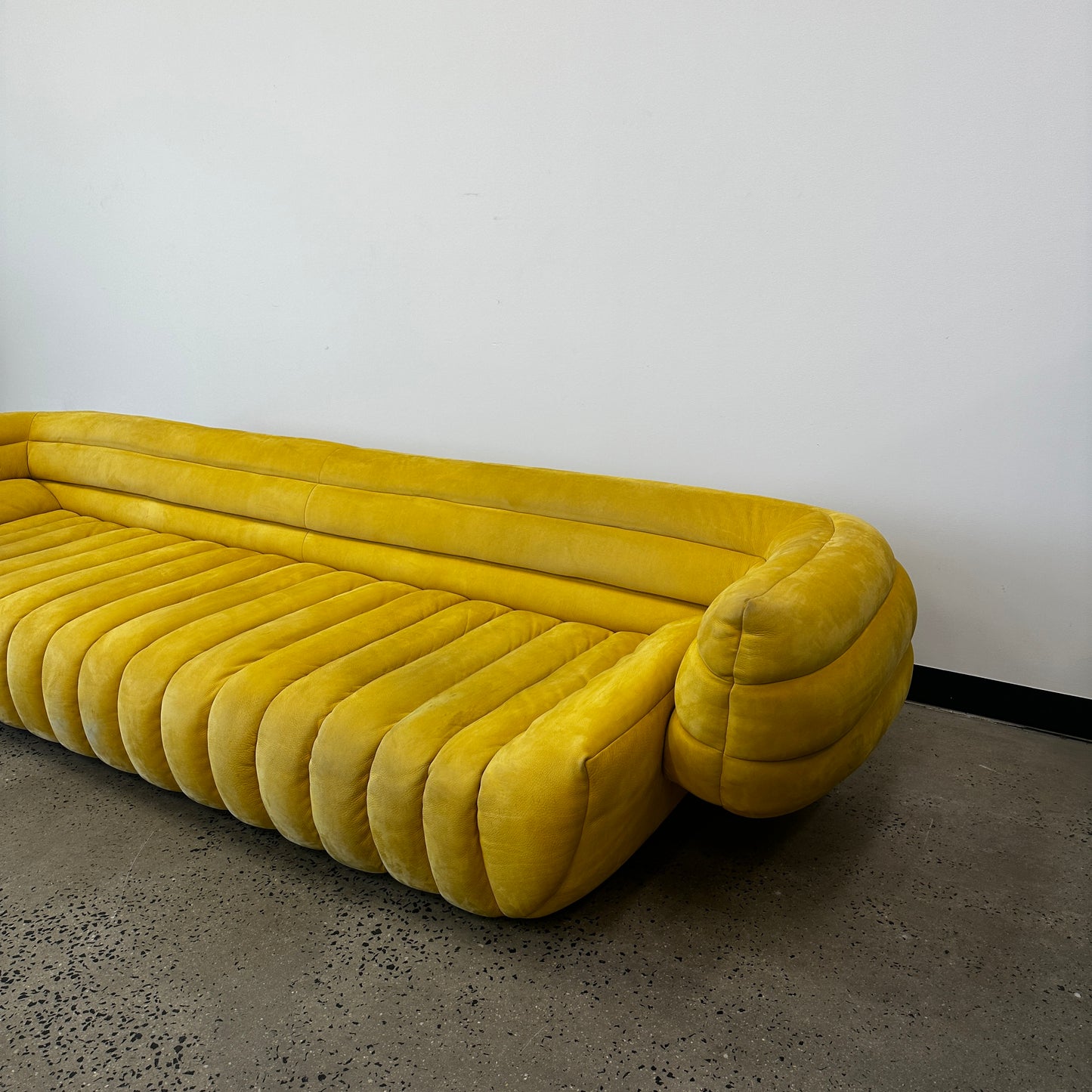 Baxter Tactile Yellow Leather Sofa
