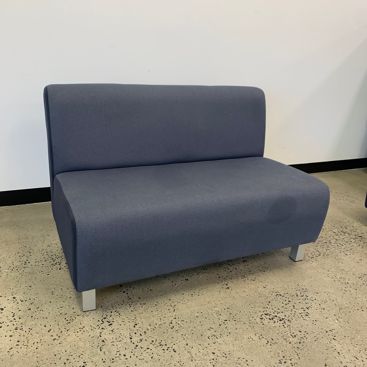 Double Sofa Dark Charcoal with Silver Legs