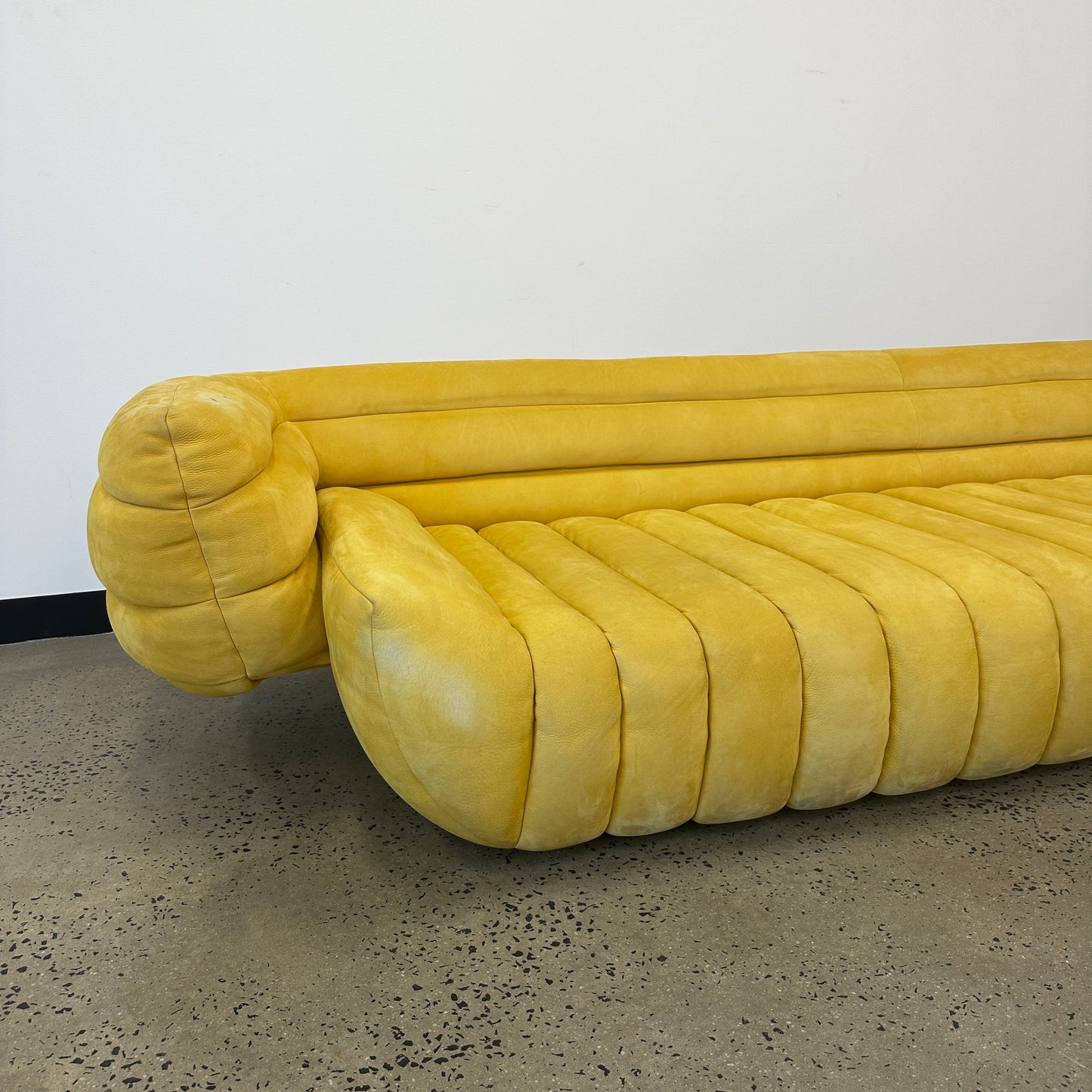 Baxter Tactile Yellow Leather Sofa