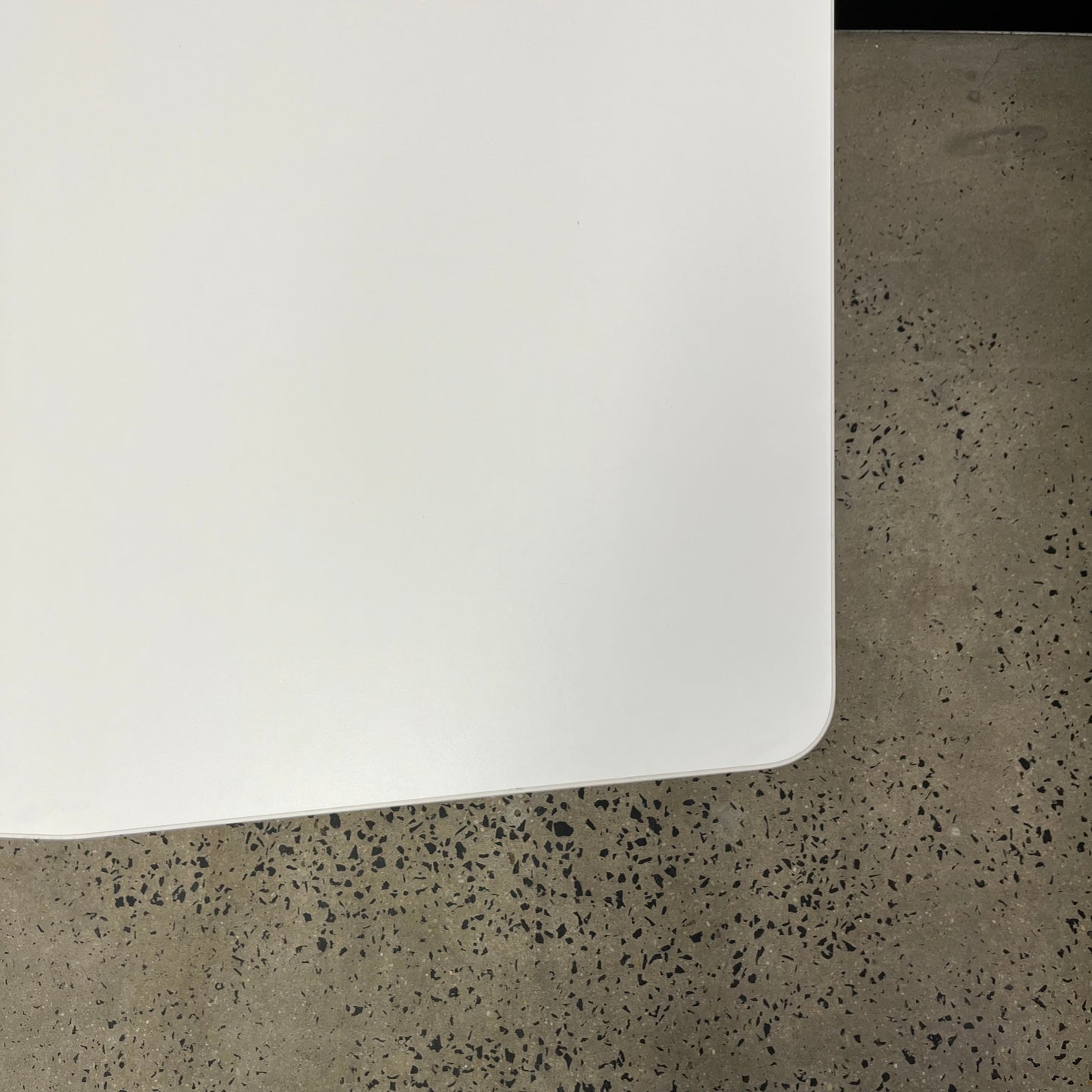 White Curved Table with Steel Base
