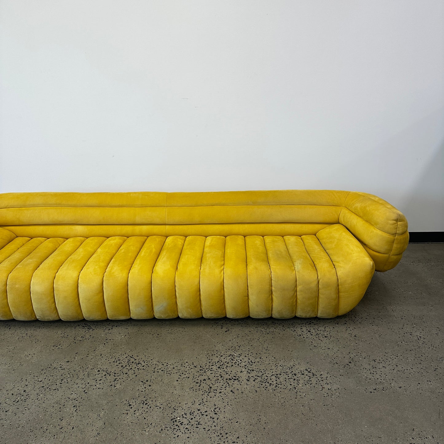 Baxter Tactile Yellow Leather Sofa