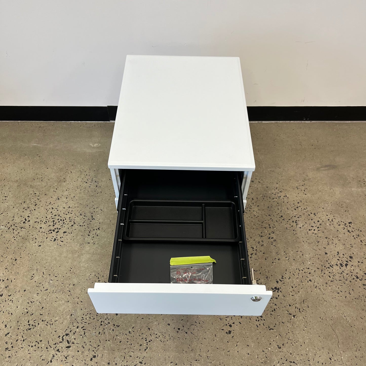 Pedestal 3 Drawers on Wheels Light Blue Grey