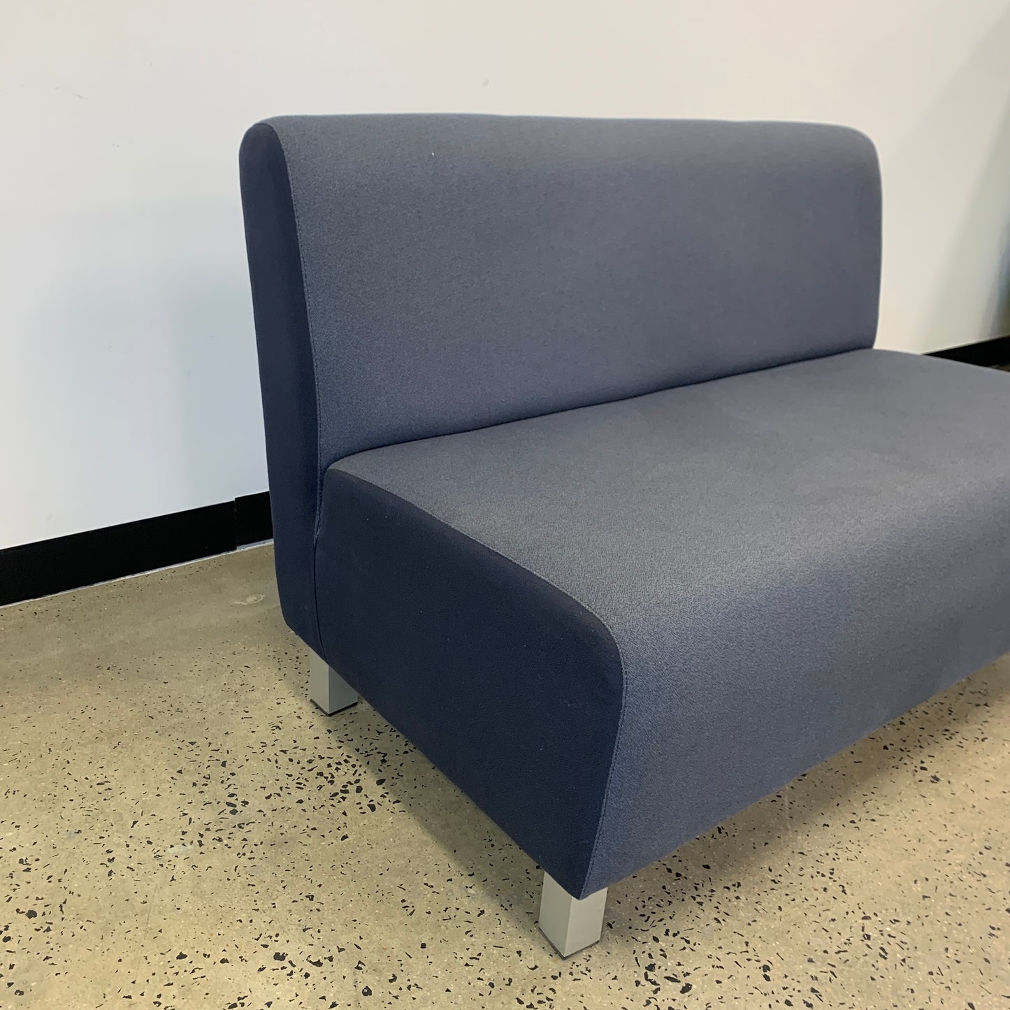 Double Sofa Dark Charcoal with Silver Legs