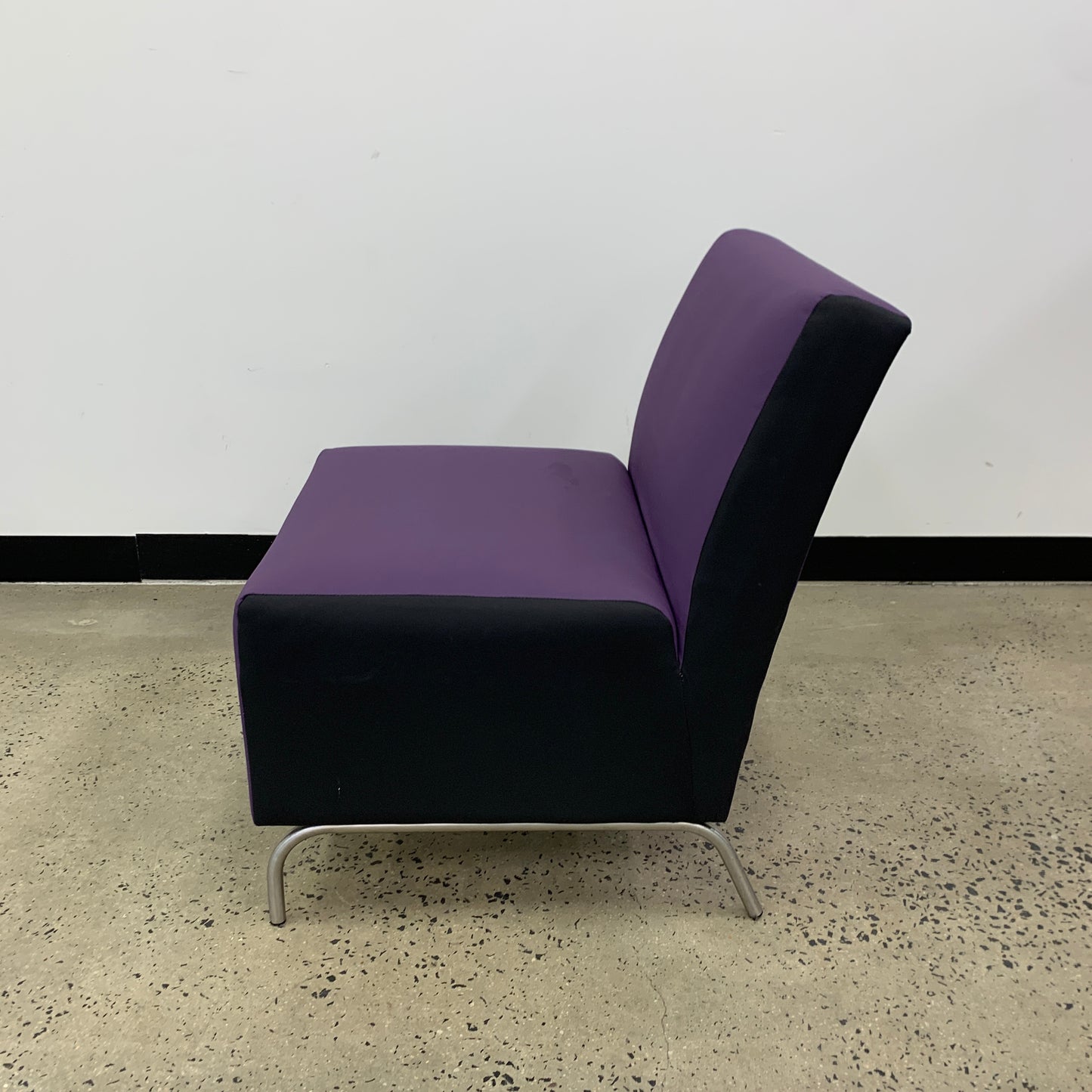 Single ArmChair Purple with Silver Legs
