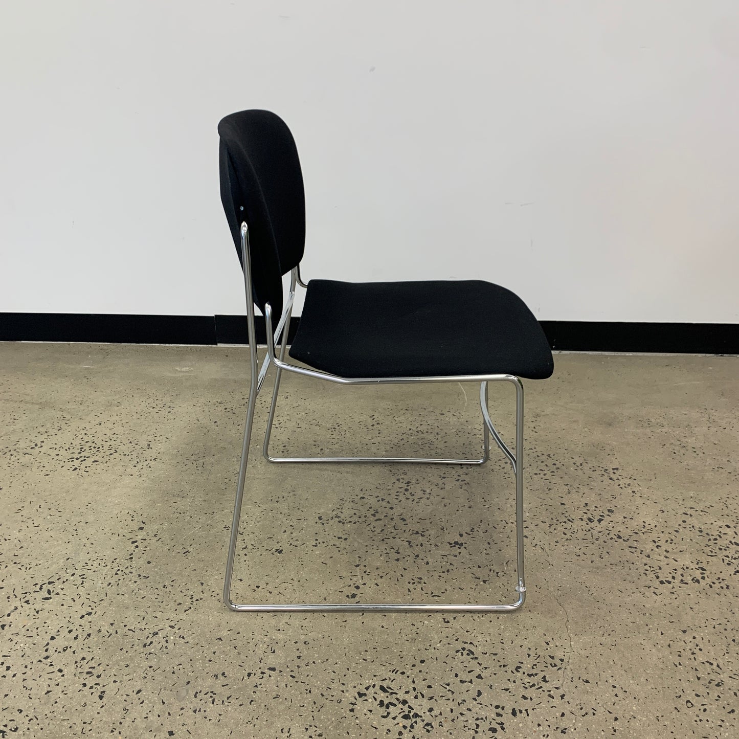 Black Upholstered Stacking Perry Chairs