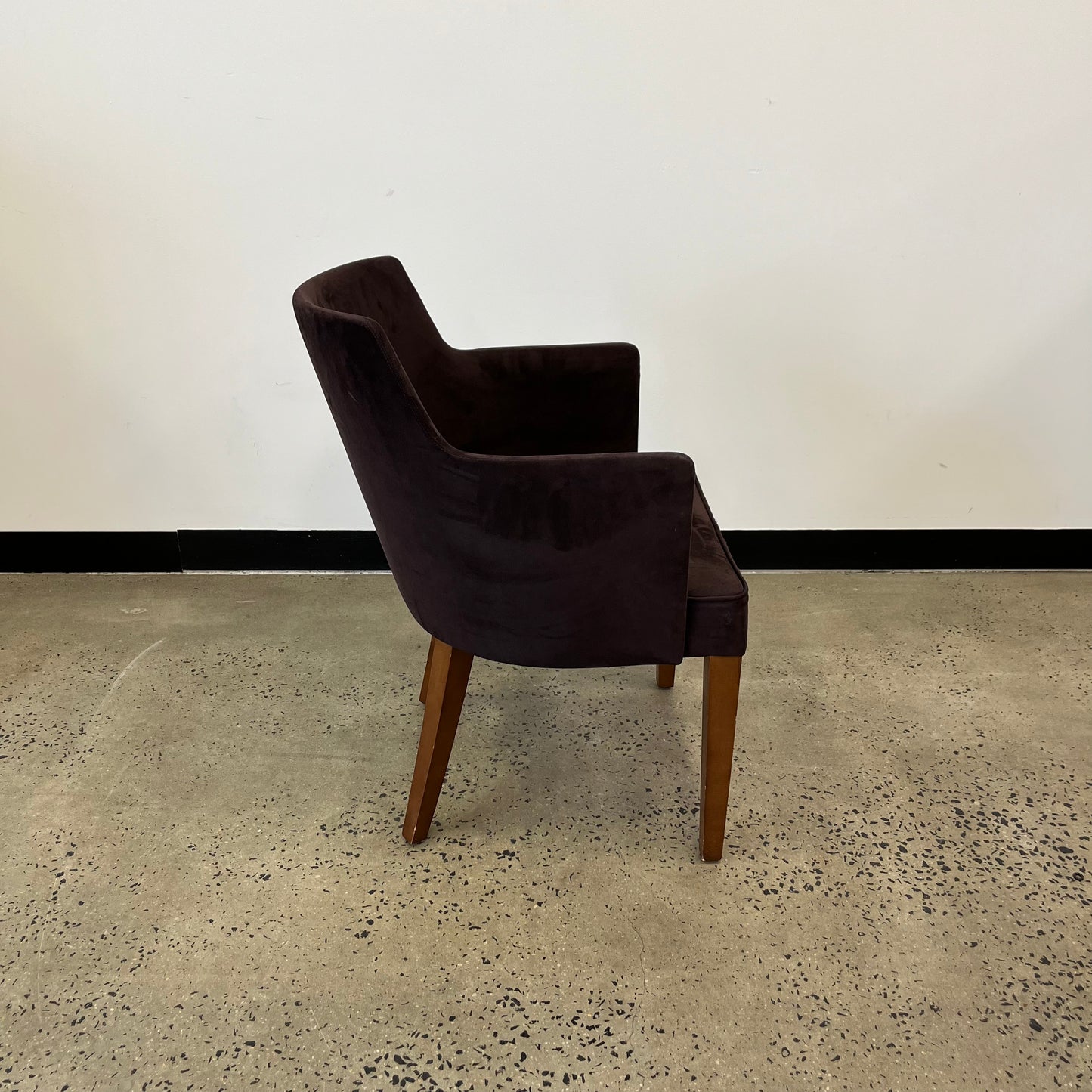 Contemporary Norman + Quaine Black Fabric Upholstered Tub Chairs