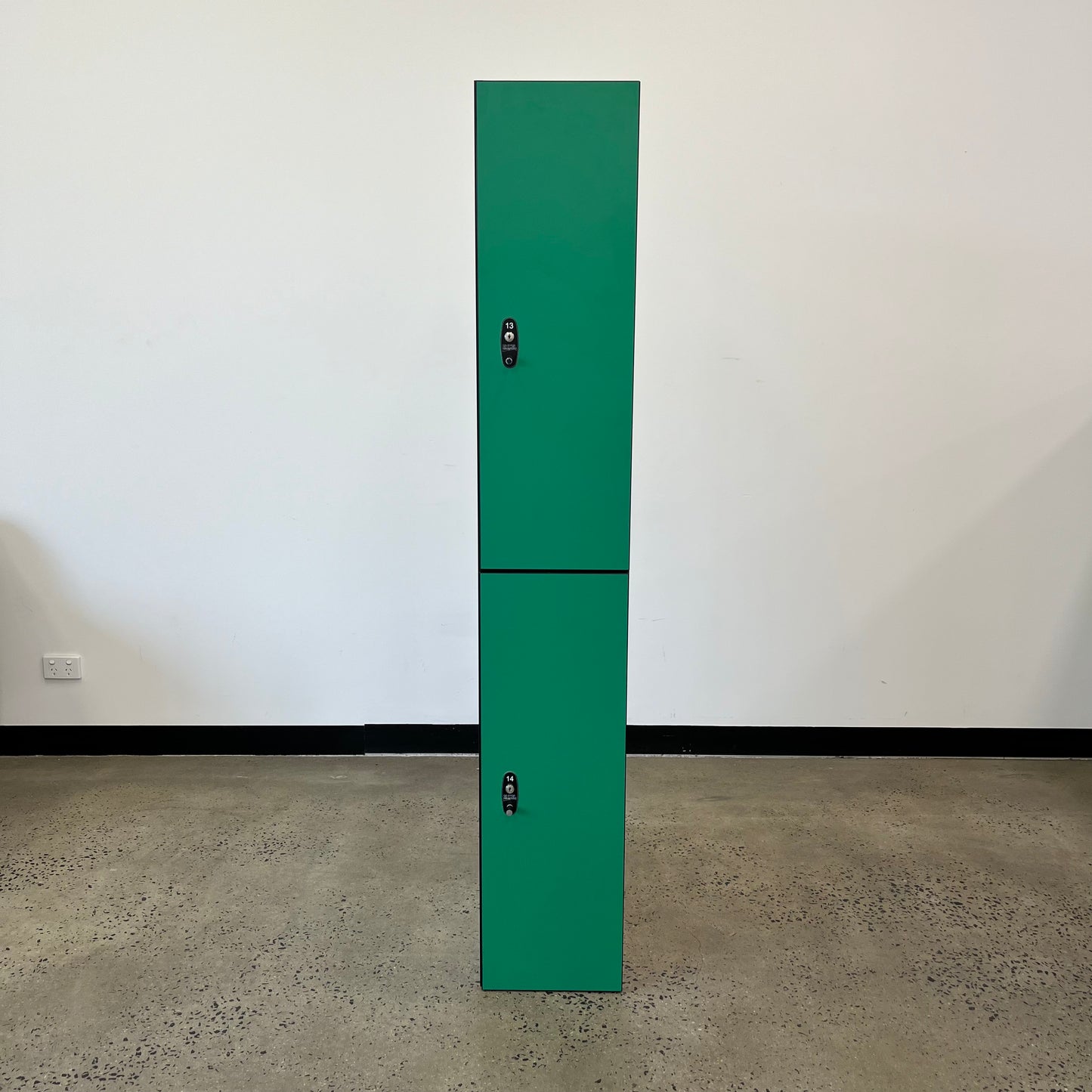 Green Melamine 2 Door Single Bay Locker