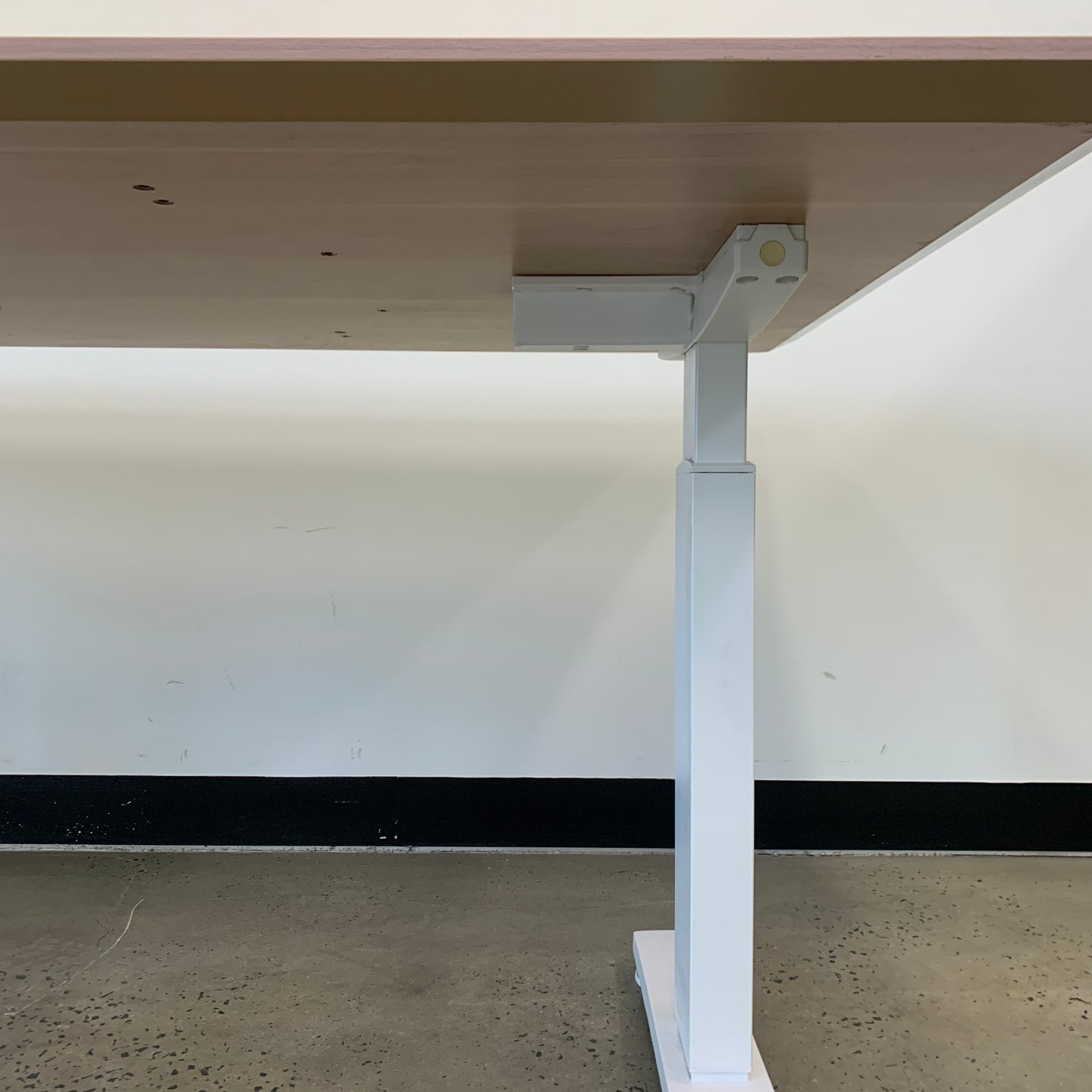 Wooden Style Desk with White Base