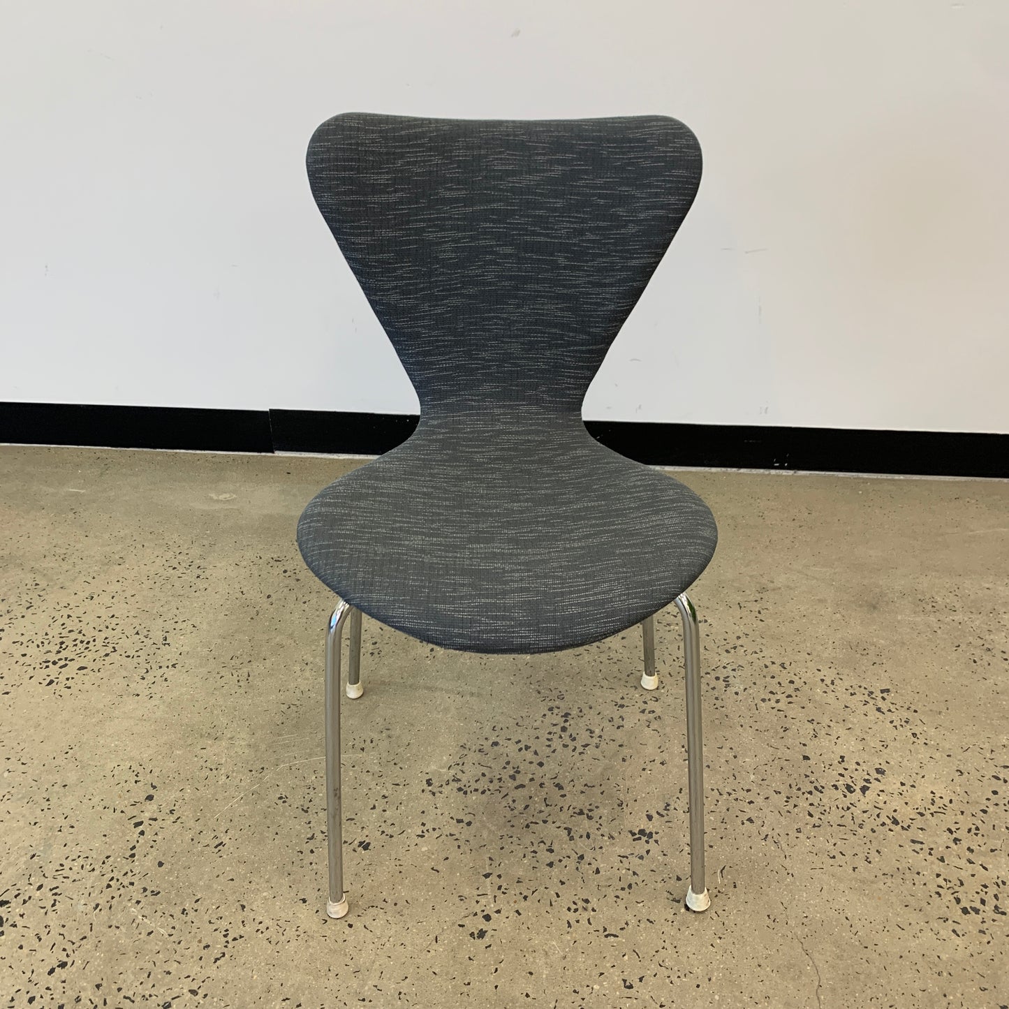 Grey Tweed and Chrome Chair