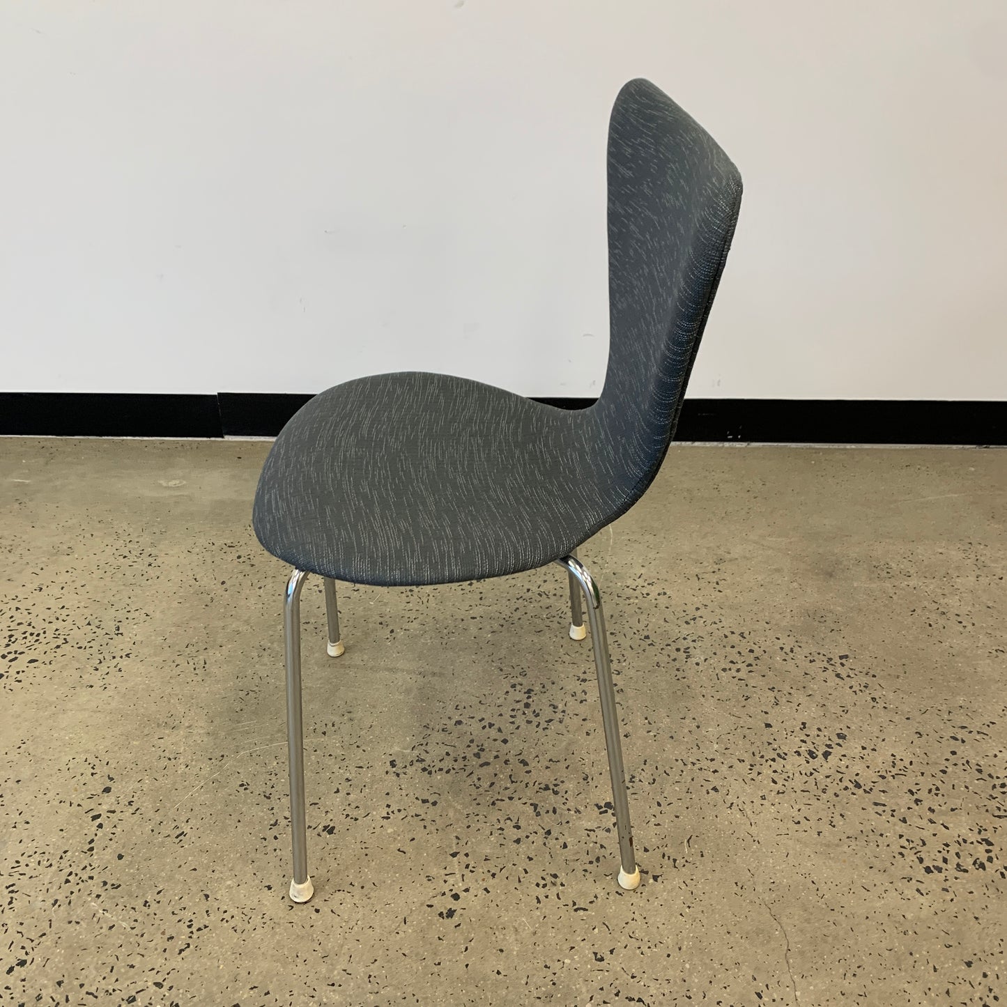 Grey Tweed and Chrome Chair