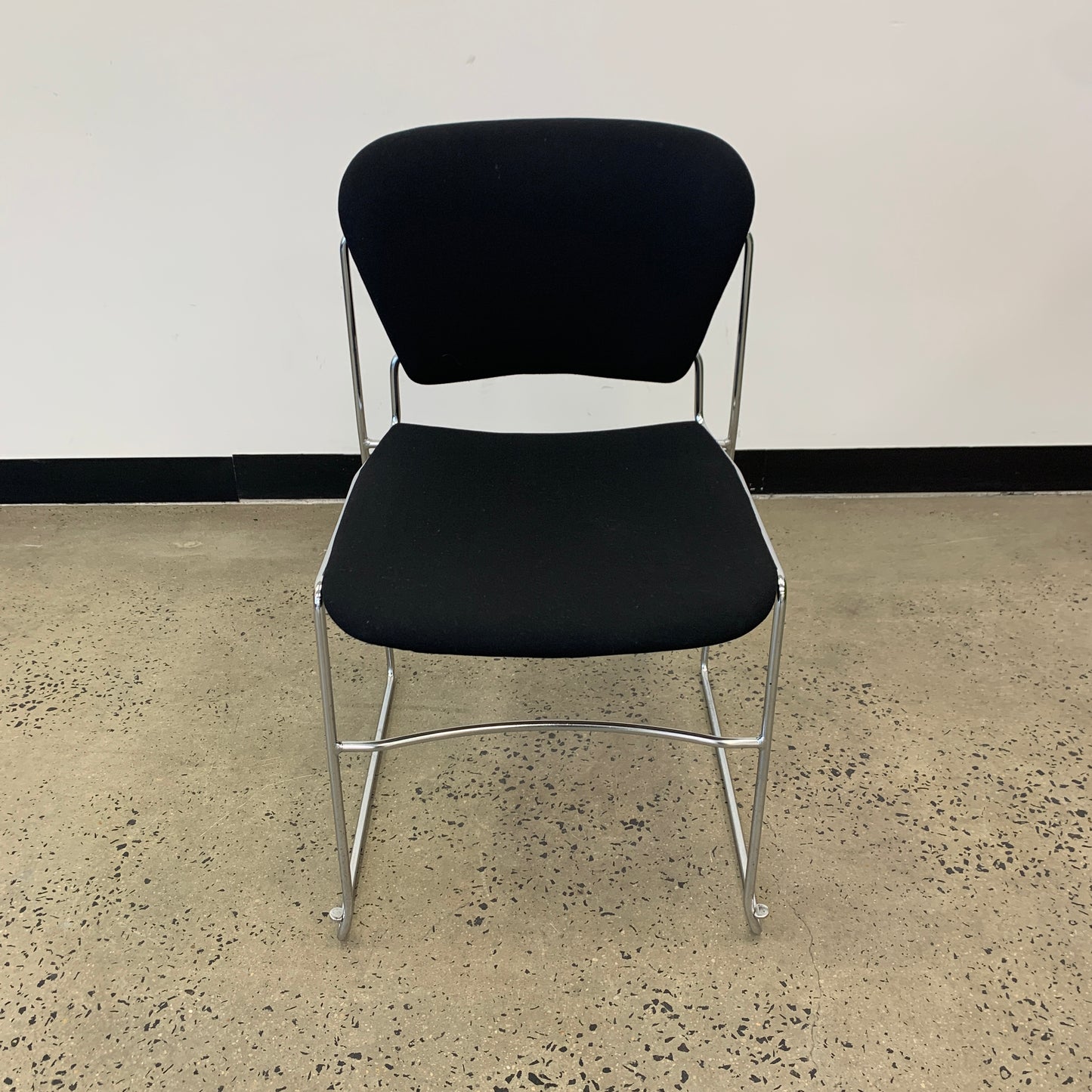 Black Upholstered Stacking Perry Chairs