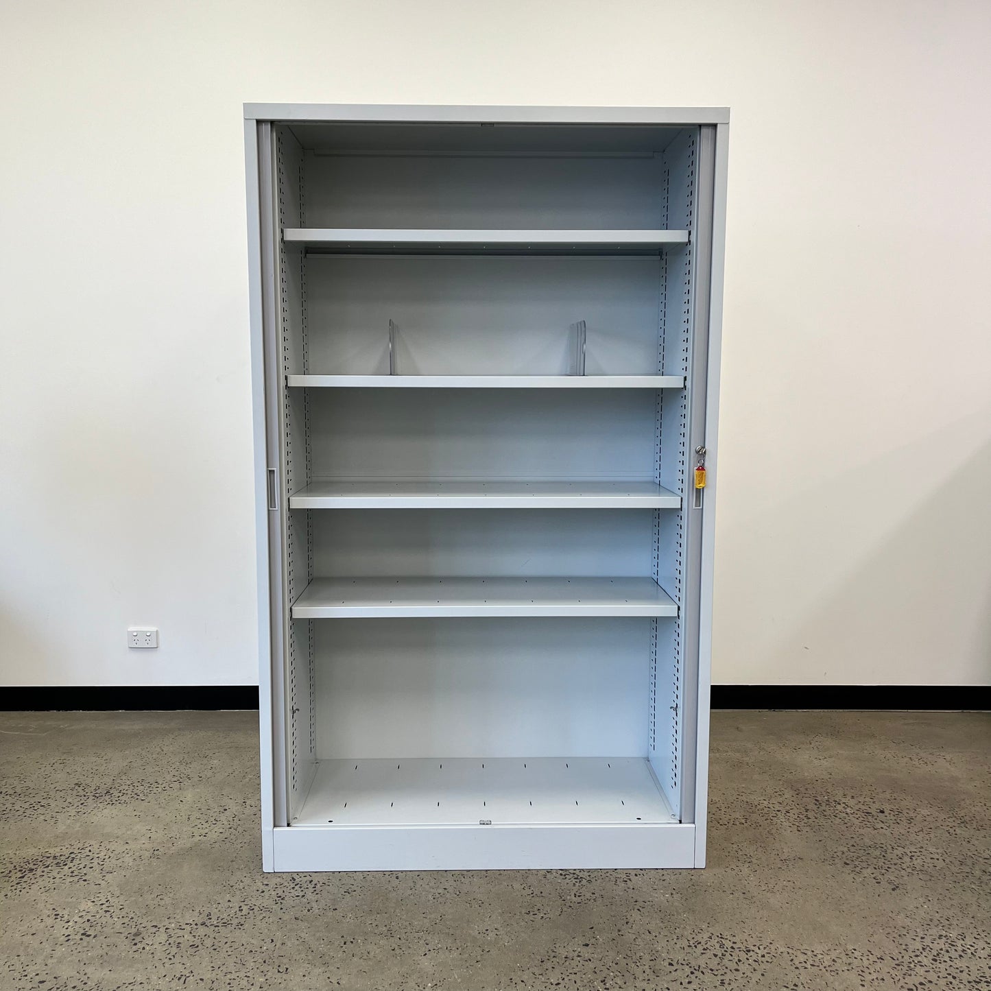 Large Tambour Cabinet with Keys