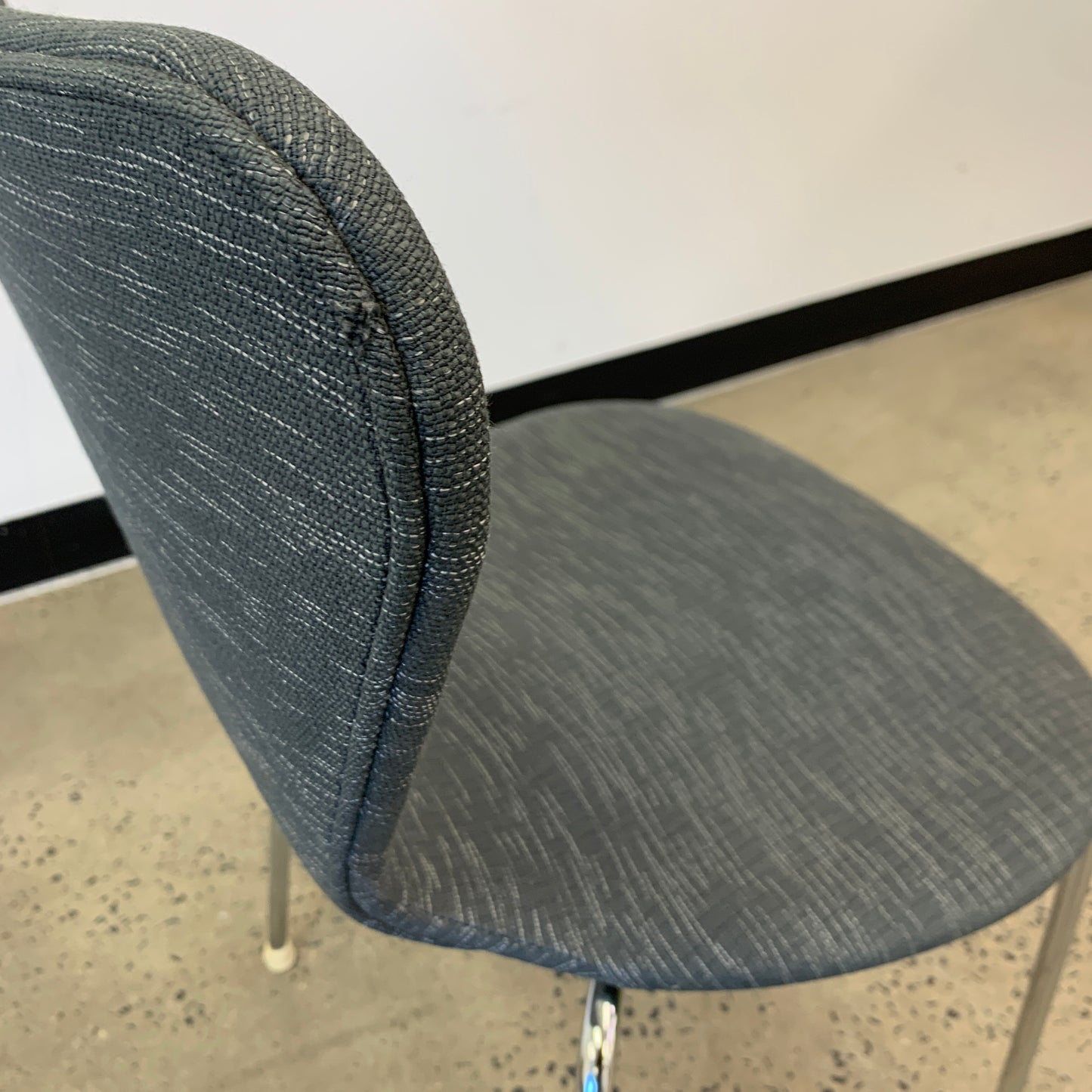Grey Tweed and Chrome Chair