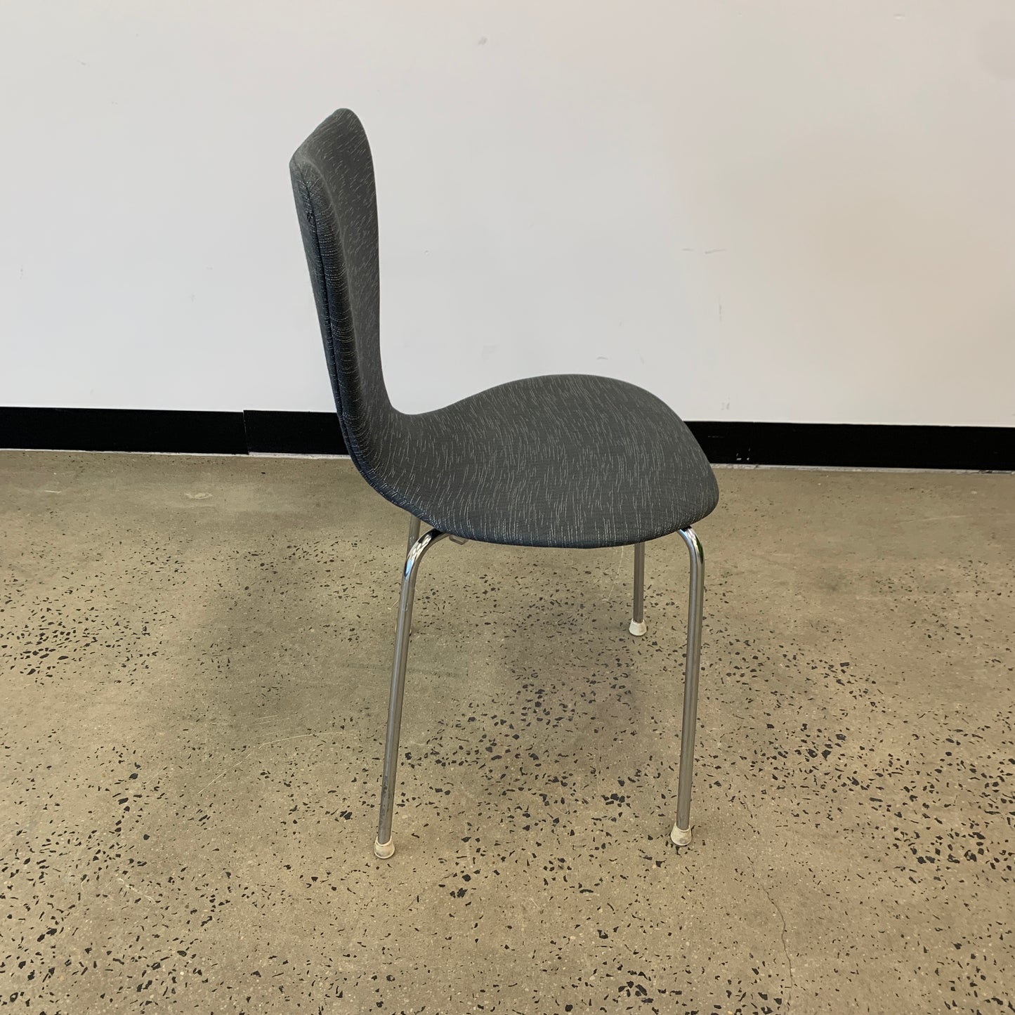 Grey Tweed and Chrome Chair