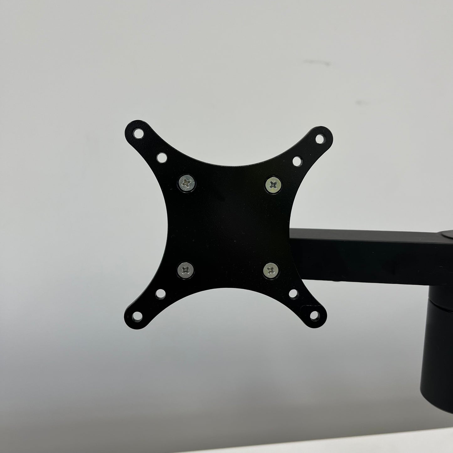 White Desk with Built-in Monitor Arm
