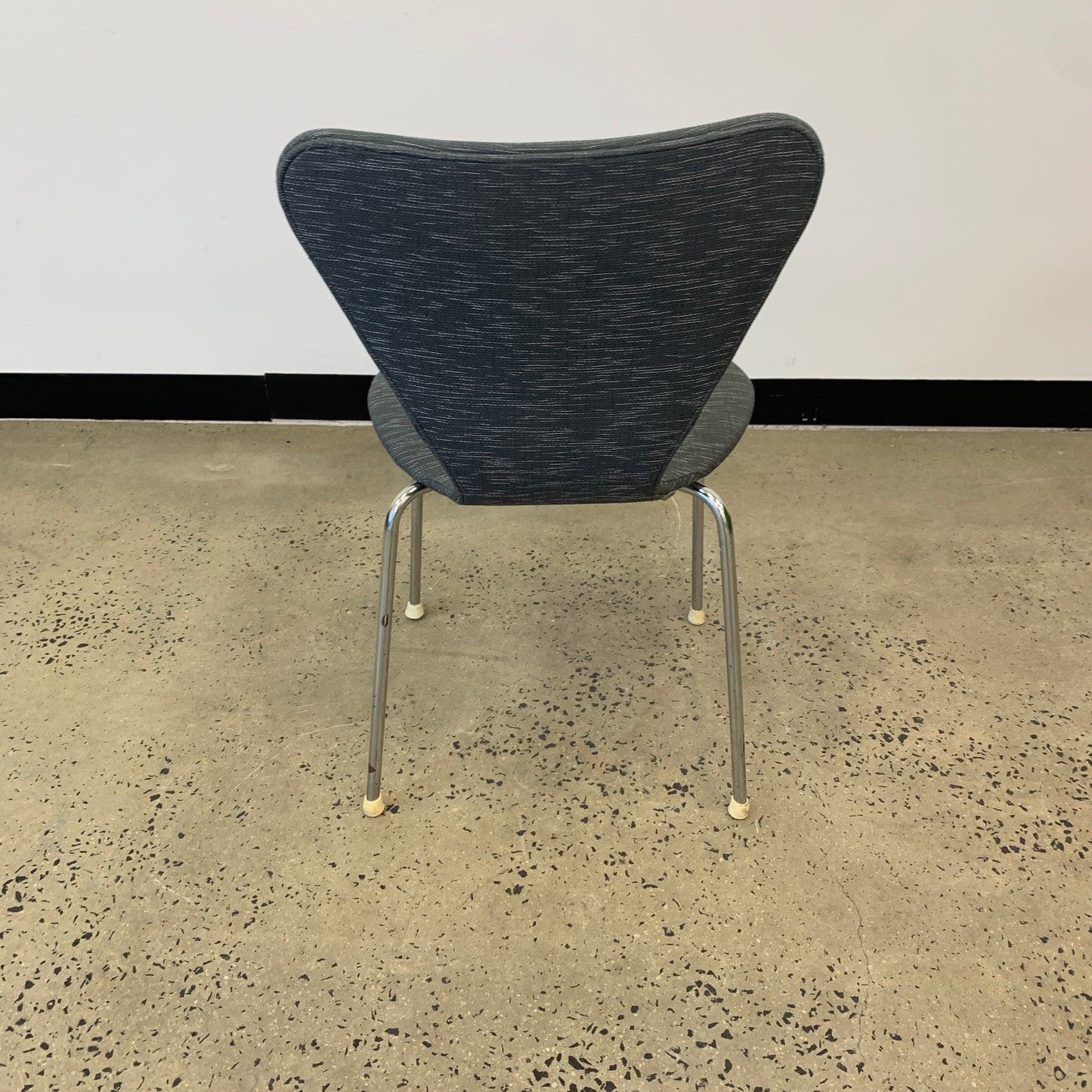 Grey Tweed and Chrome Chair