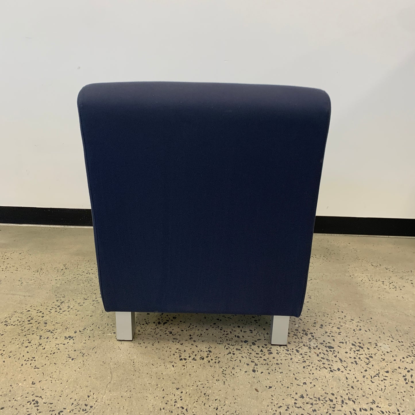 Single Sofa Dark Charcoal Navy with Silver Legs
