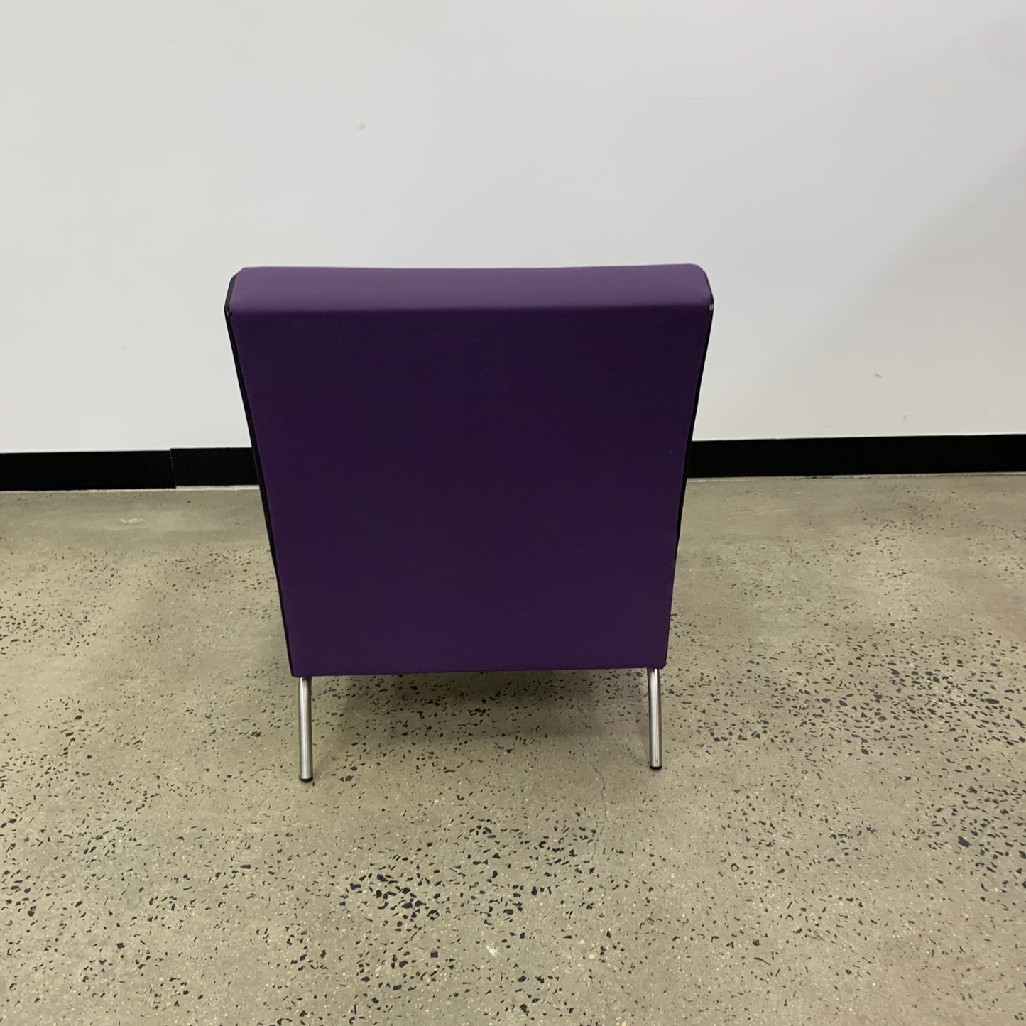 Single ArmChair Purple with Silver Legs