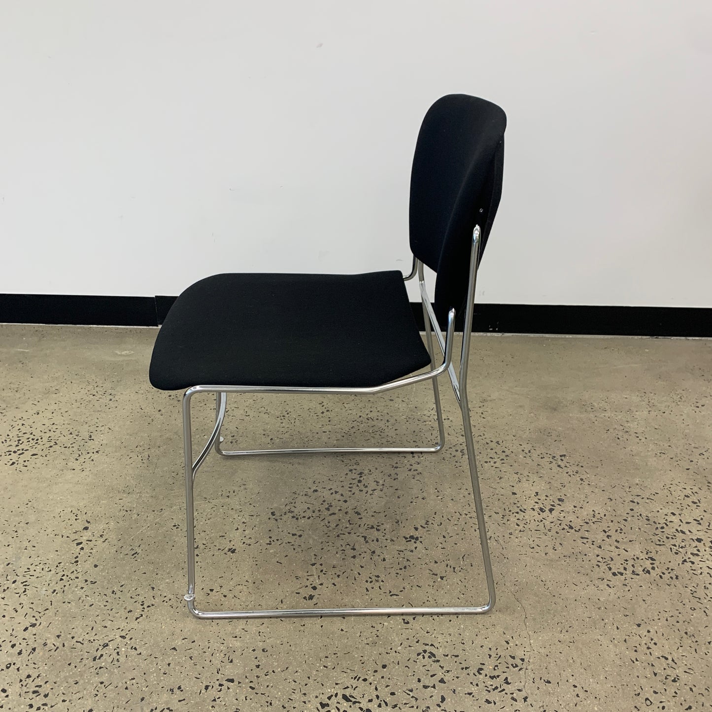 Black Upholstered Stacking Perry Chairs