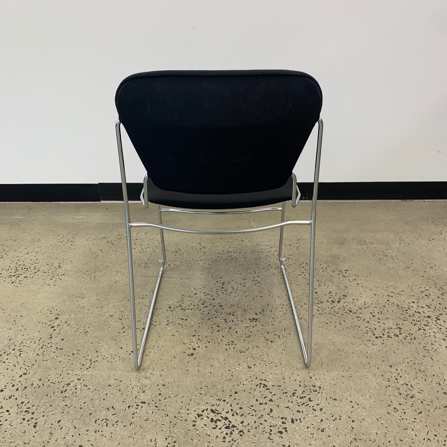 Black Upholstered Stacking Perry Chairs