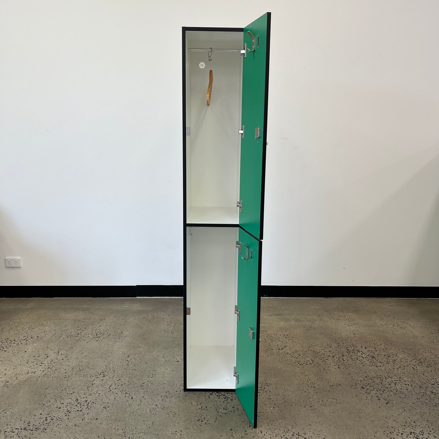 Green Melamine 2 Door Single Bay Locker