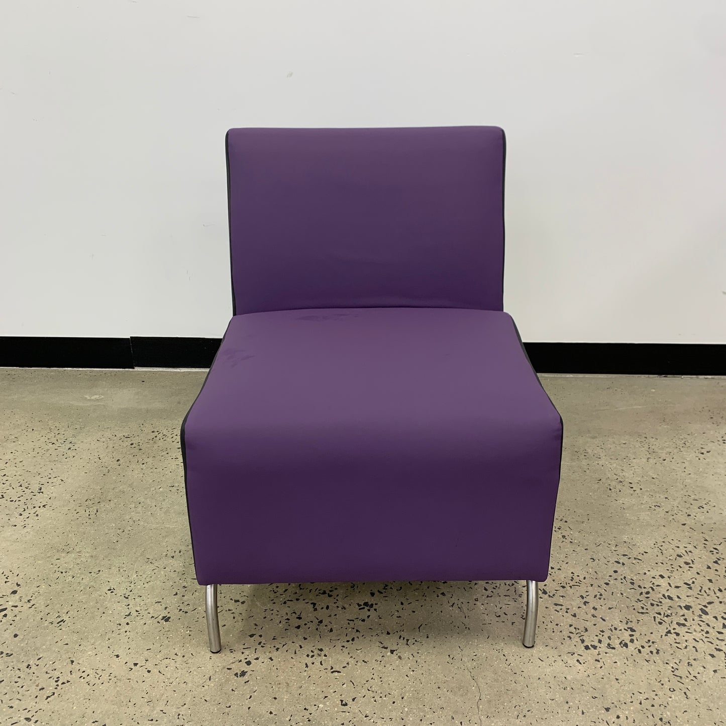 Single ArmChair Purple with Silver Legs