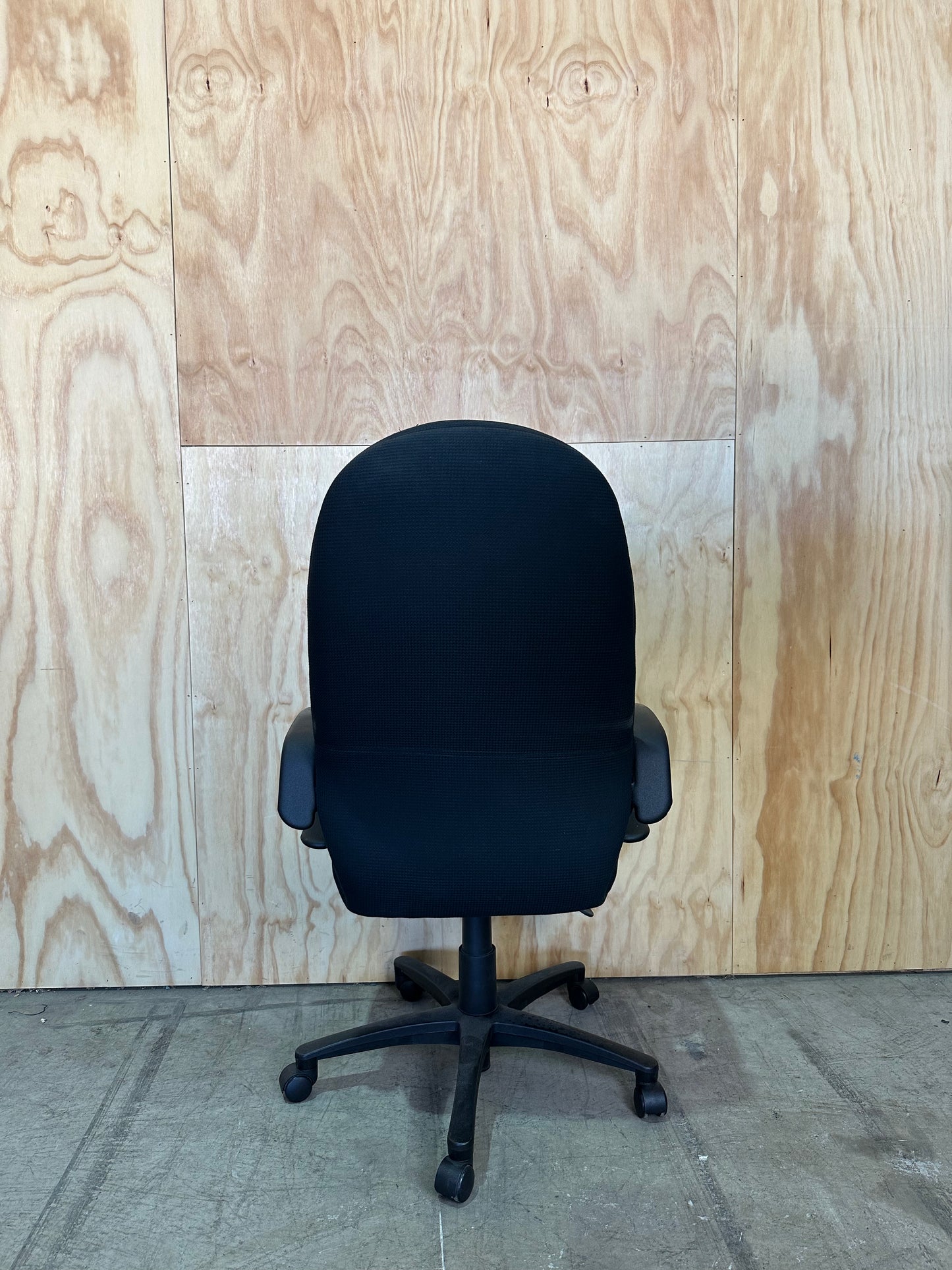 Black Office Chair with Waffle Fabric