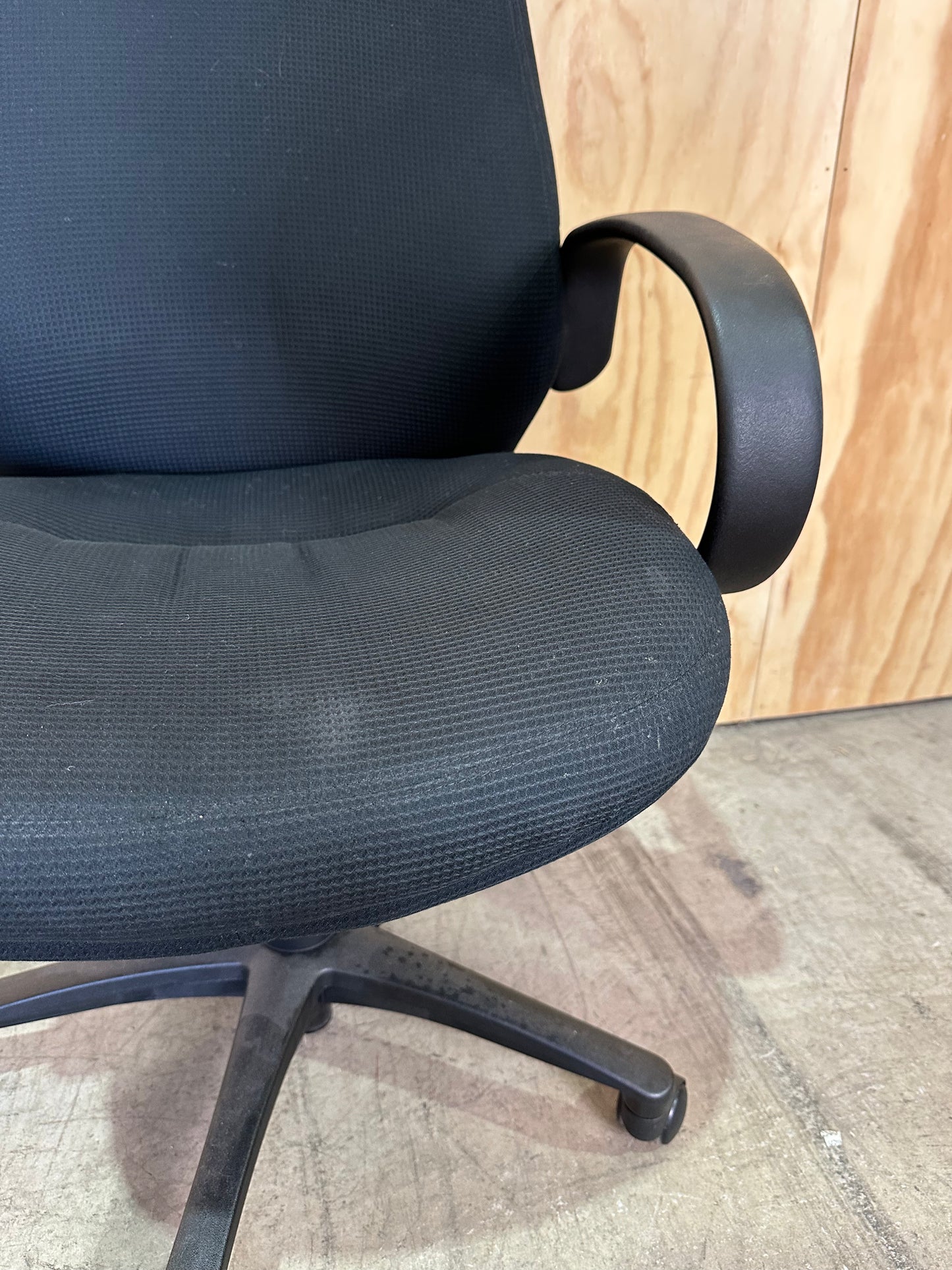 Black Office Chair with Waffle Fabric