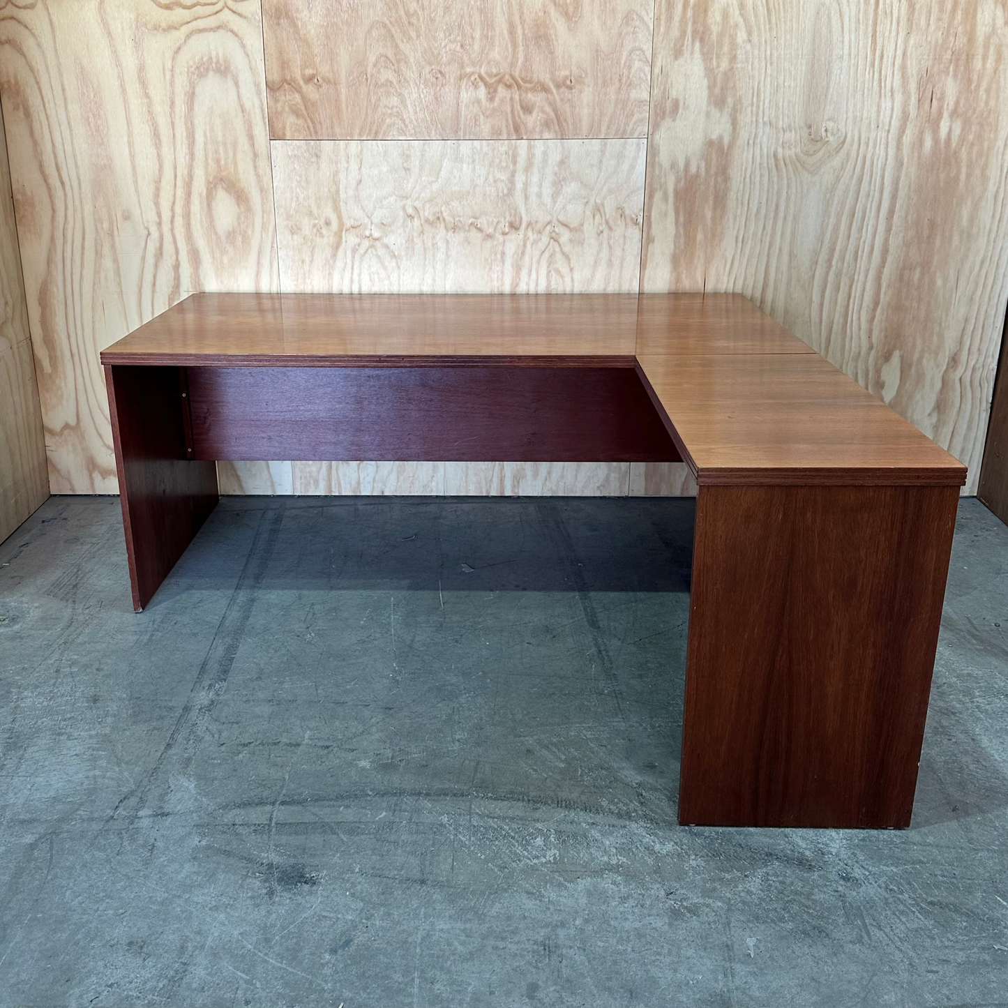 Vintage Mid Century Timber Desk with Return
