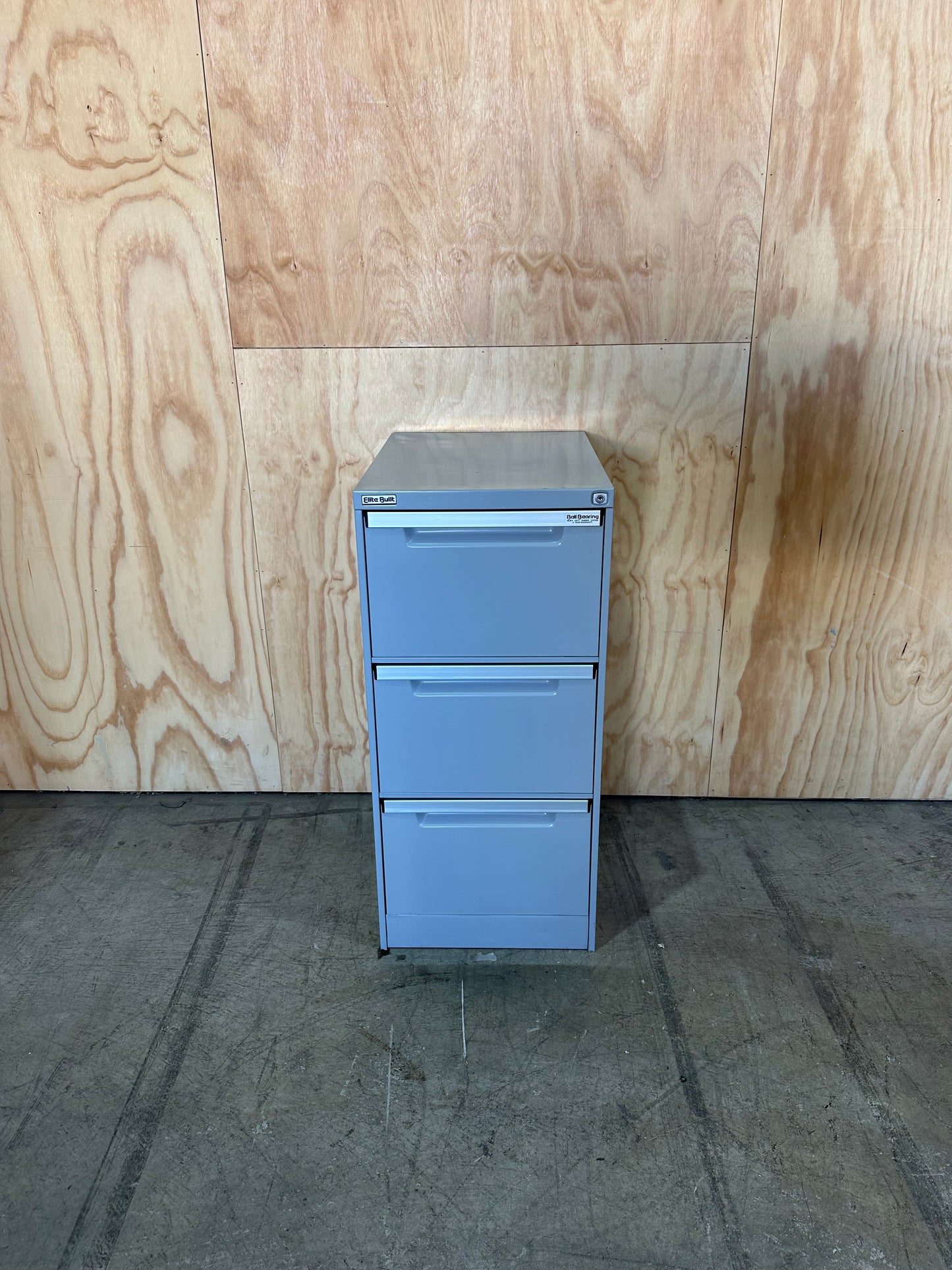 EliteBuilt Three Drawer Grey Filing Cabinet
