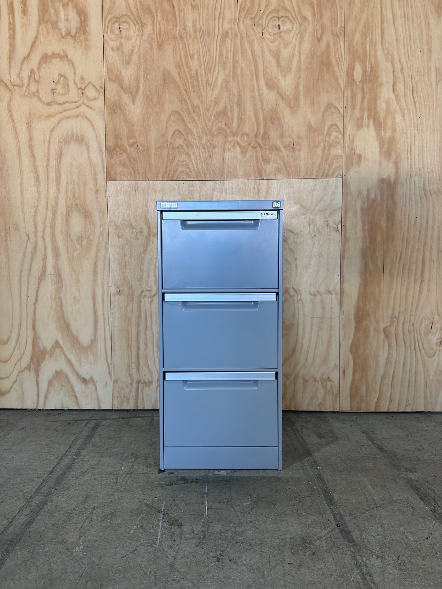 EliteBuilt Three Drawer Grey Filing Cabinet